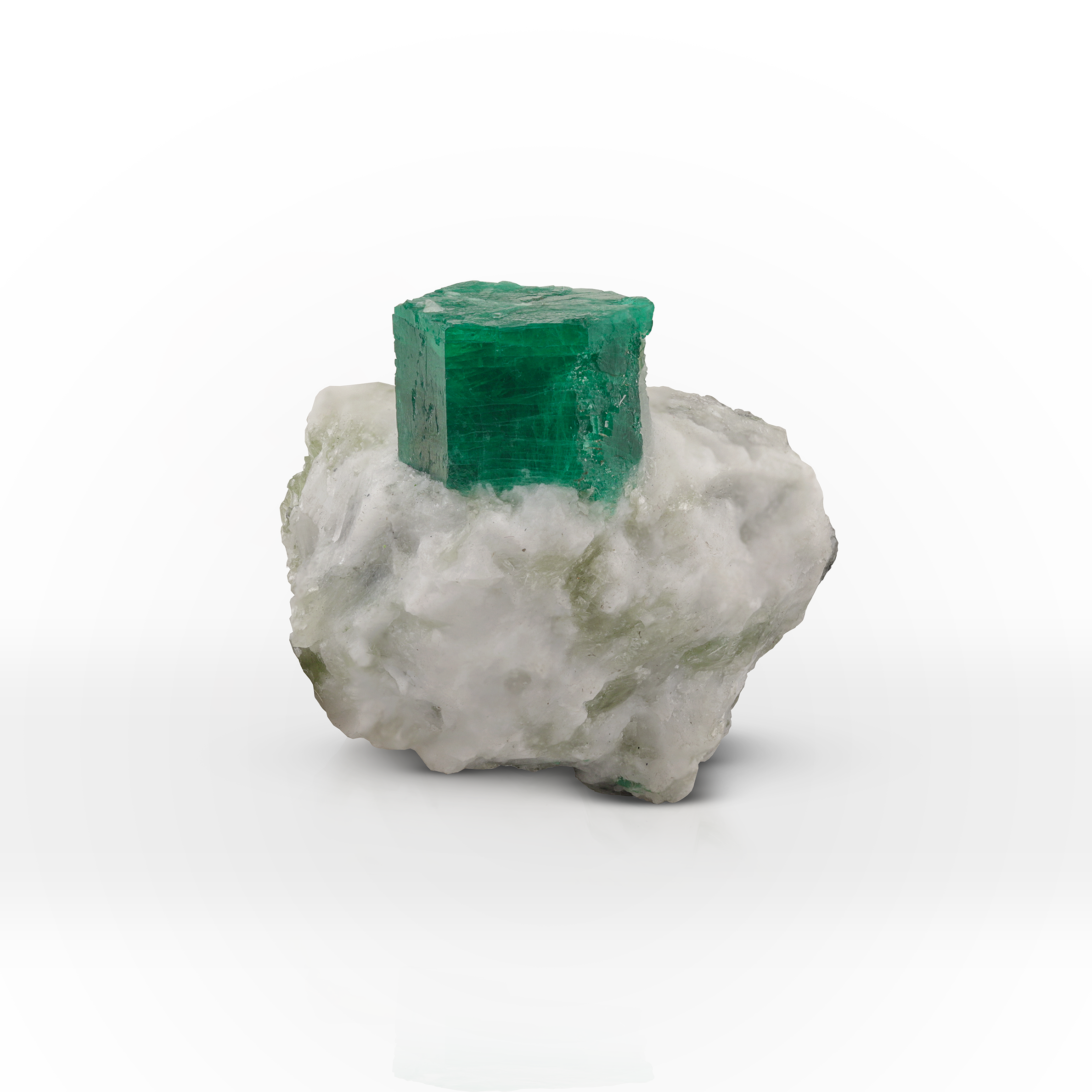 Deep Green Emerald Crystal On Matrix