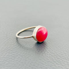 Handmade Rhodochrosite Silver Ring