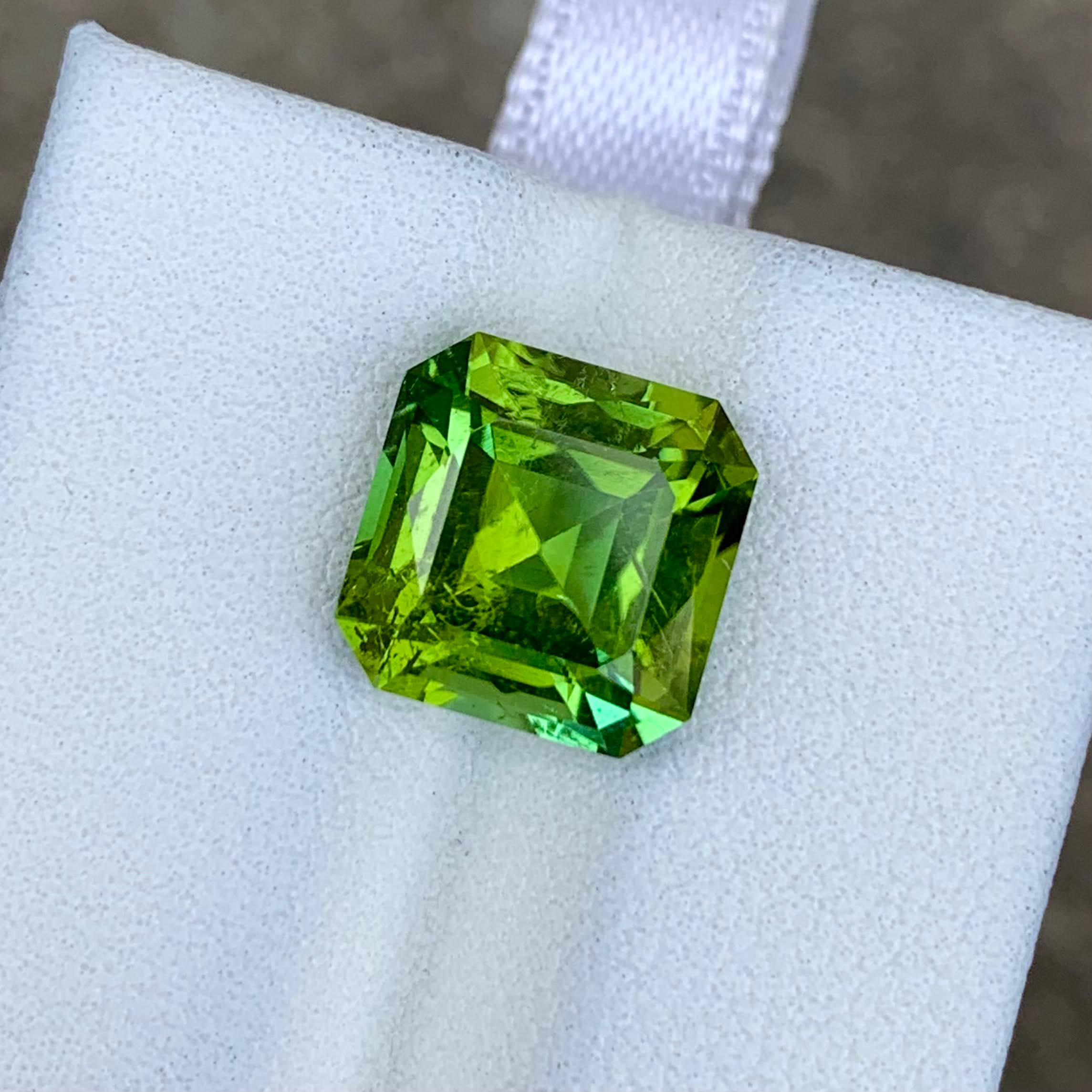 5.18 Ct Green Tourmaline Asscher Cut 