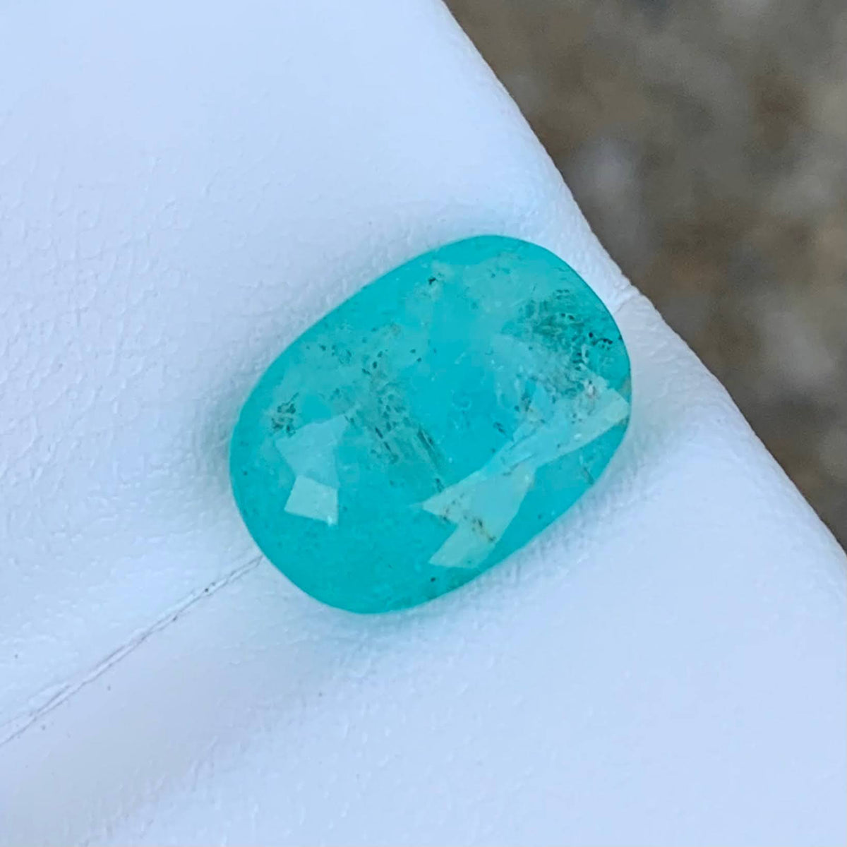 6.17ct Certified Neon Blue Paraiba Cushion