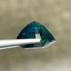 18.77ct Teal Sapphire Cushion Cut Heated