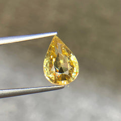2.53 Carats Vivid Yellow Zircon Pear Faceted Madagascar Gemstone