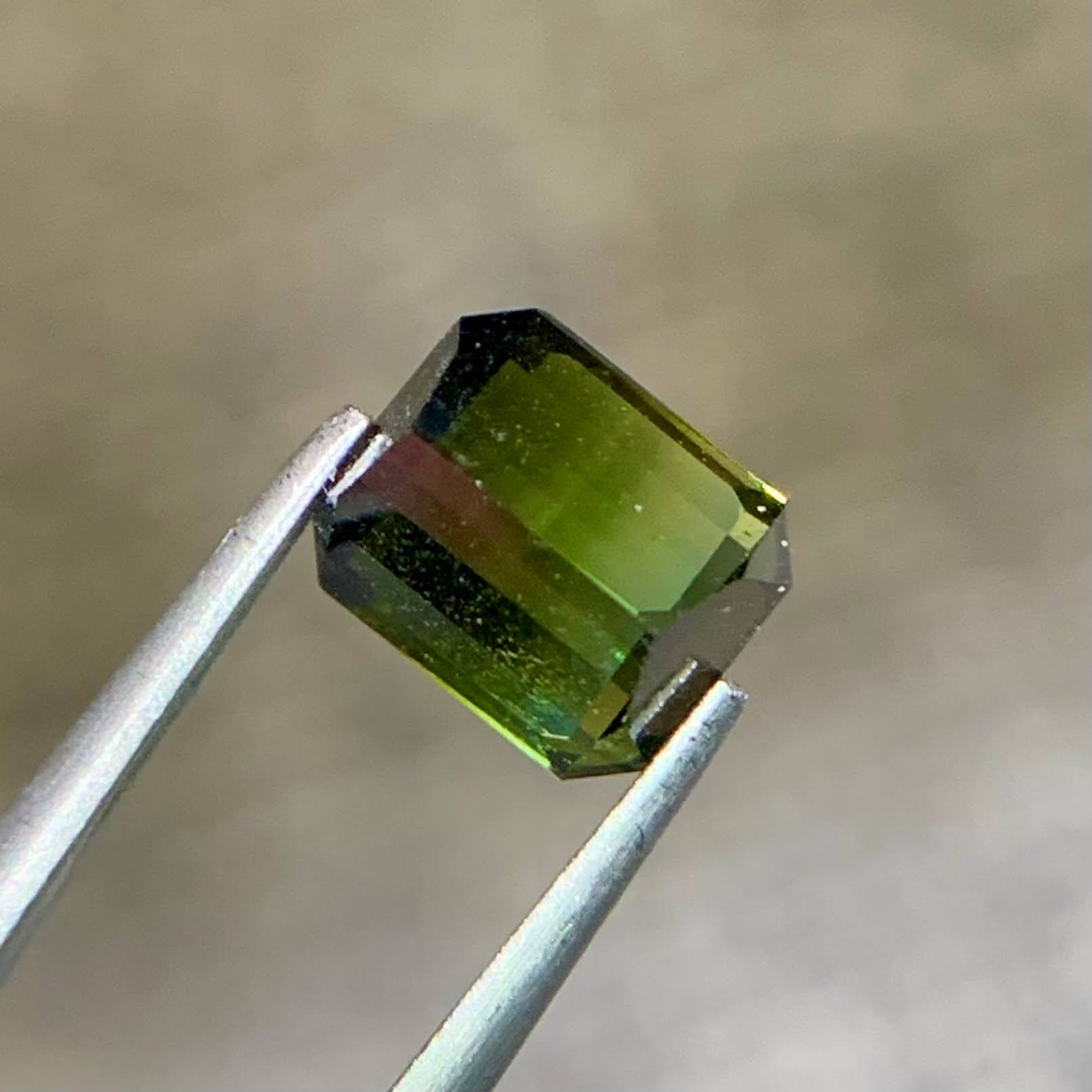 1.87 Ct Natural Bicolor Tourmaline Emerald Cut