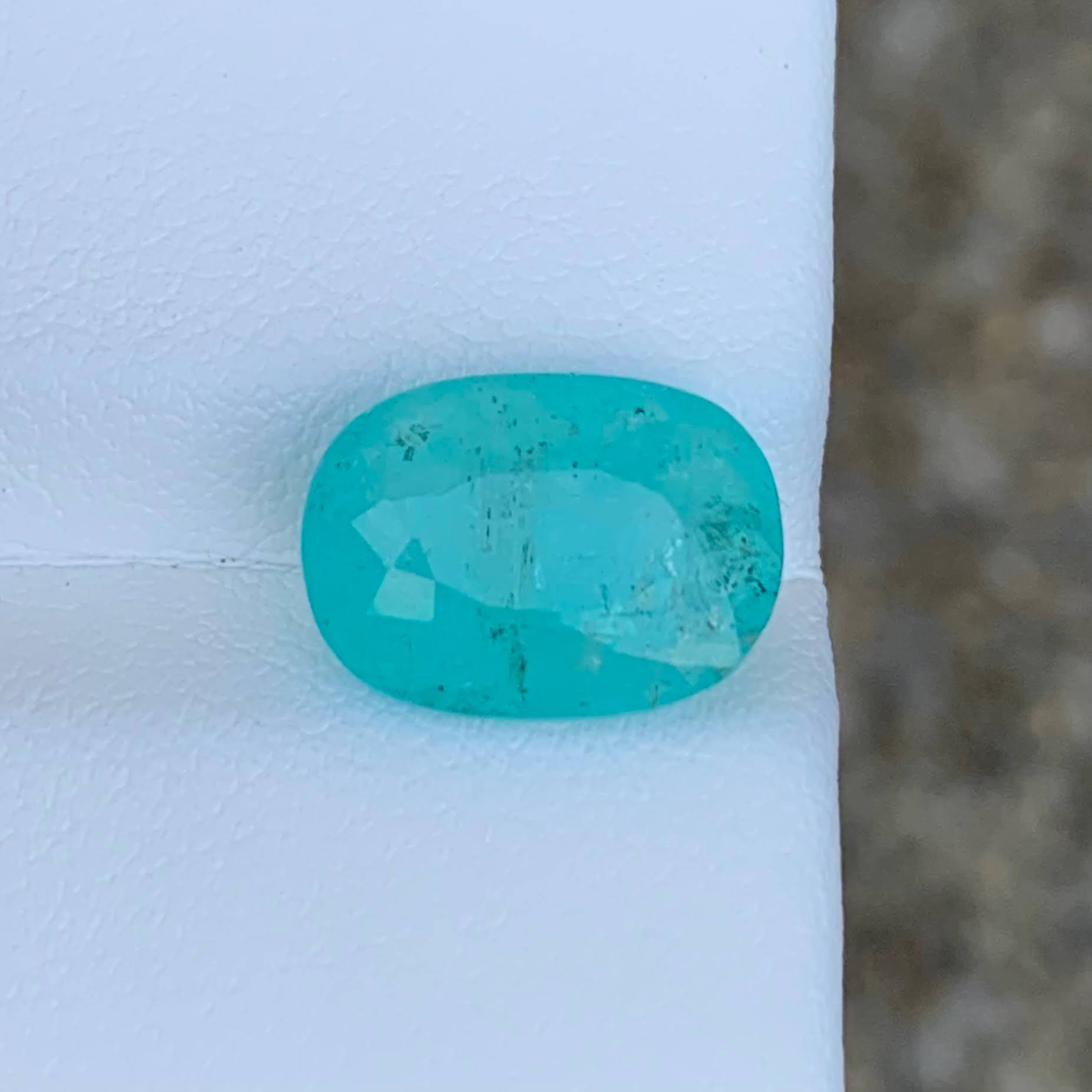 6.17ct Certified Neon Blue Paraiba Cushion