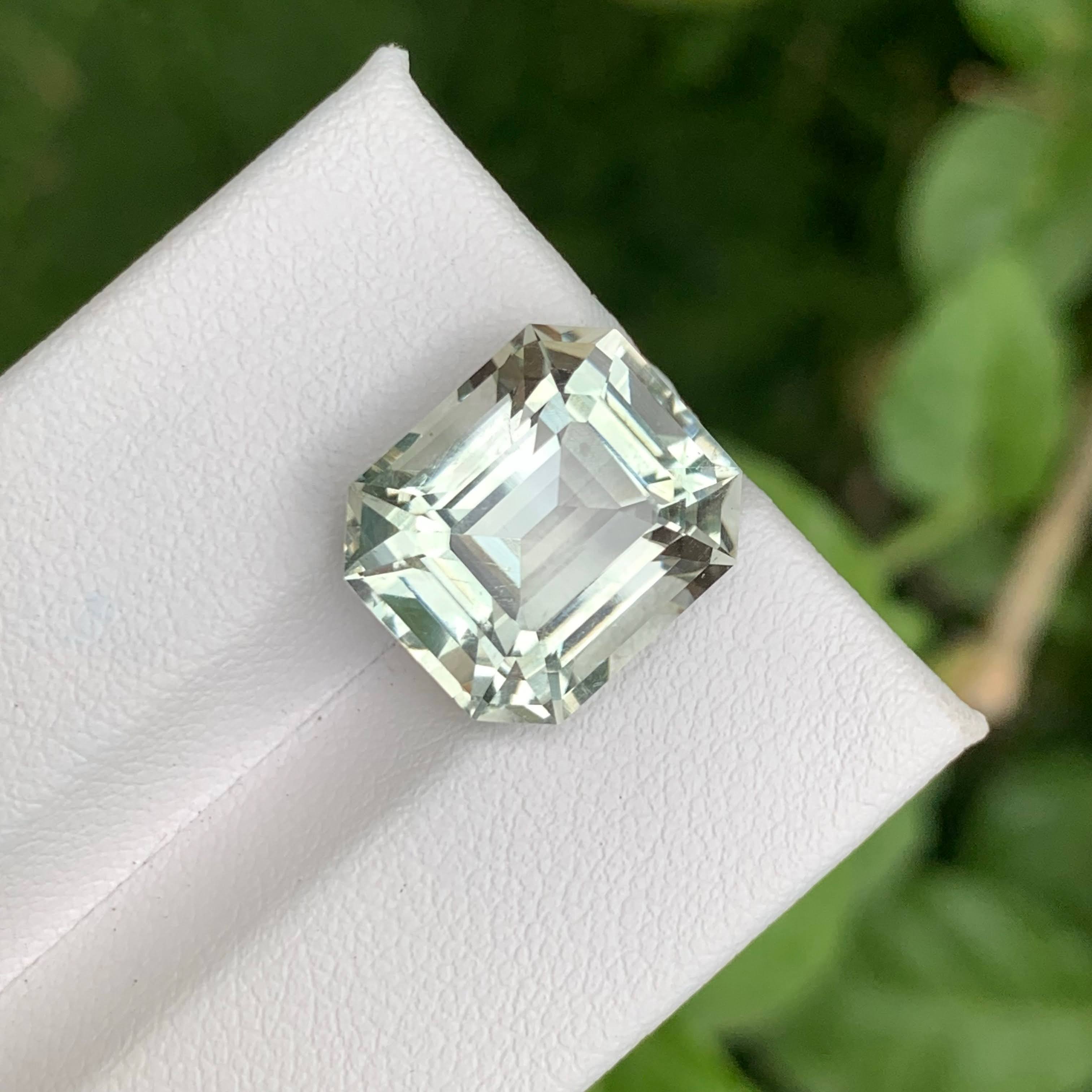 Greenish Amethyst 9.25 Carat Emerald Cut