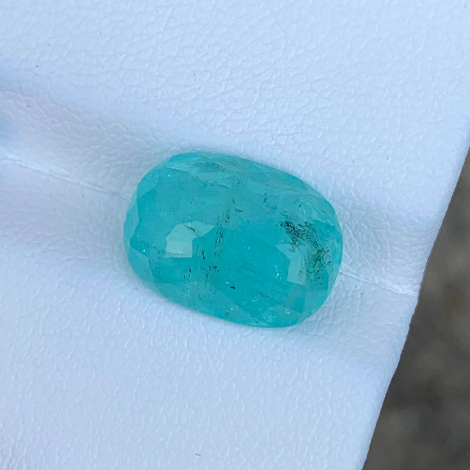 6.17ct Certified Neon Blue Paraiba Cushion