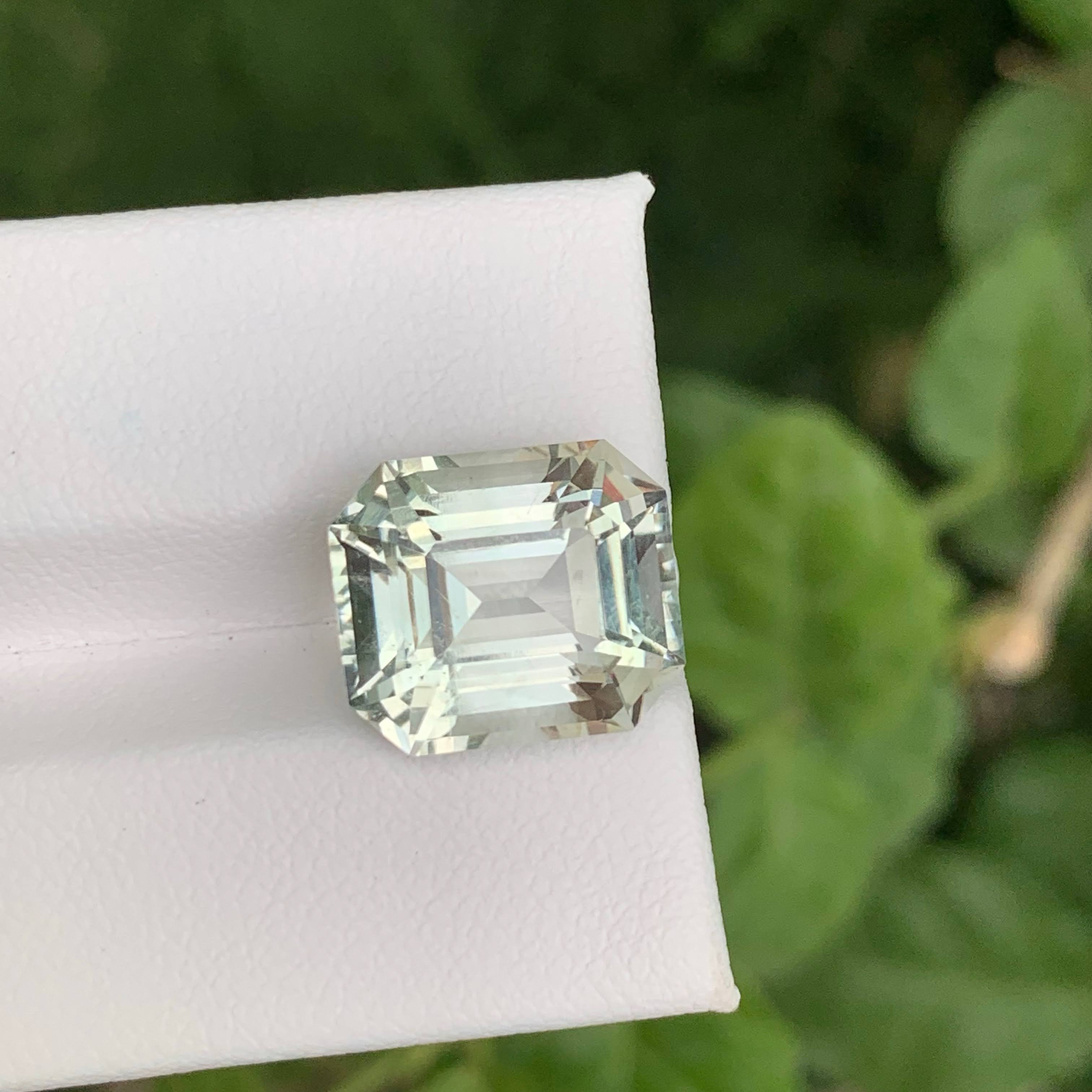 Greenish Amethyst 9.25 Carat Emerald Cut