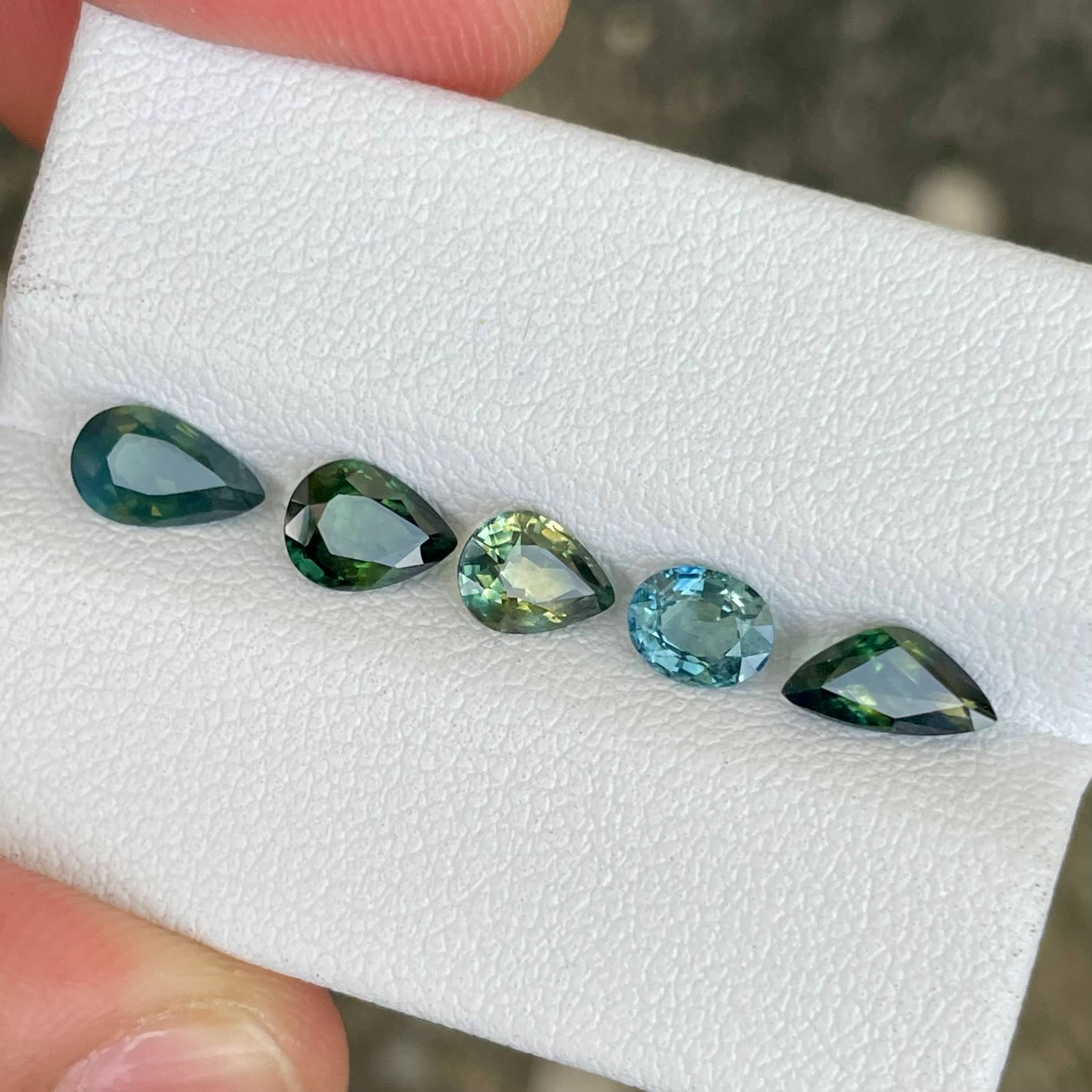 3.25 Carats Teal Sapphire Gems Lot