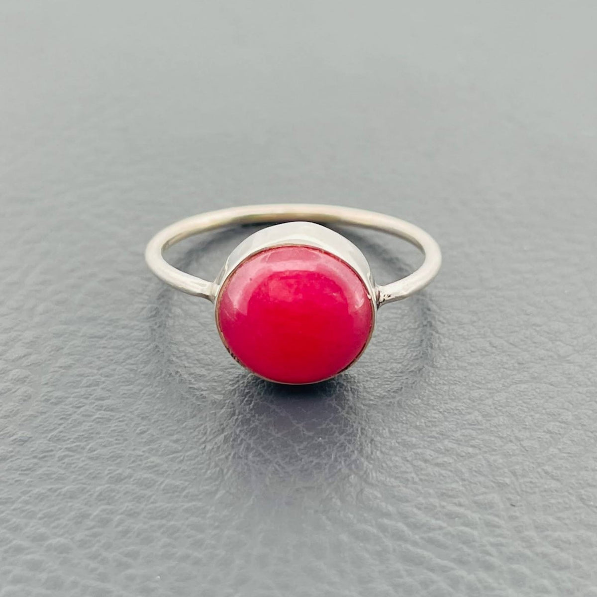 Handmade Rhodochrosite Silver Ring