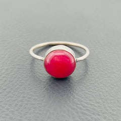 Handmade Rhodochrosite Silver Ring