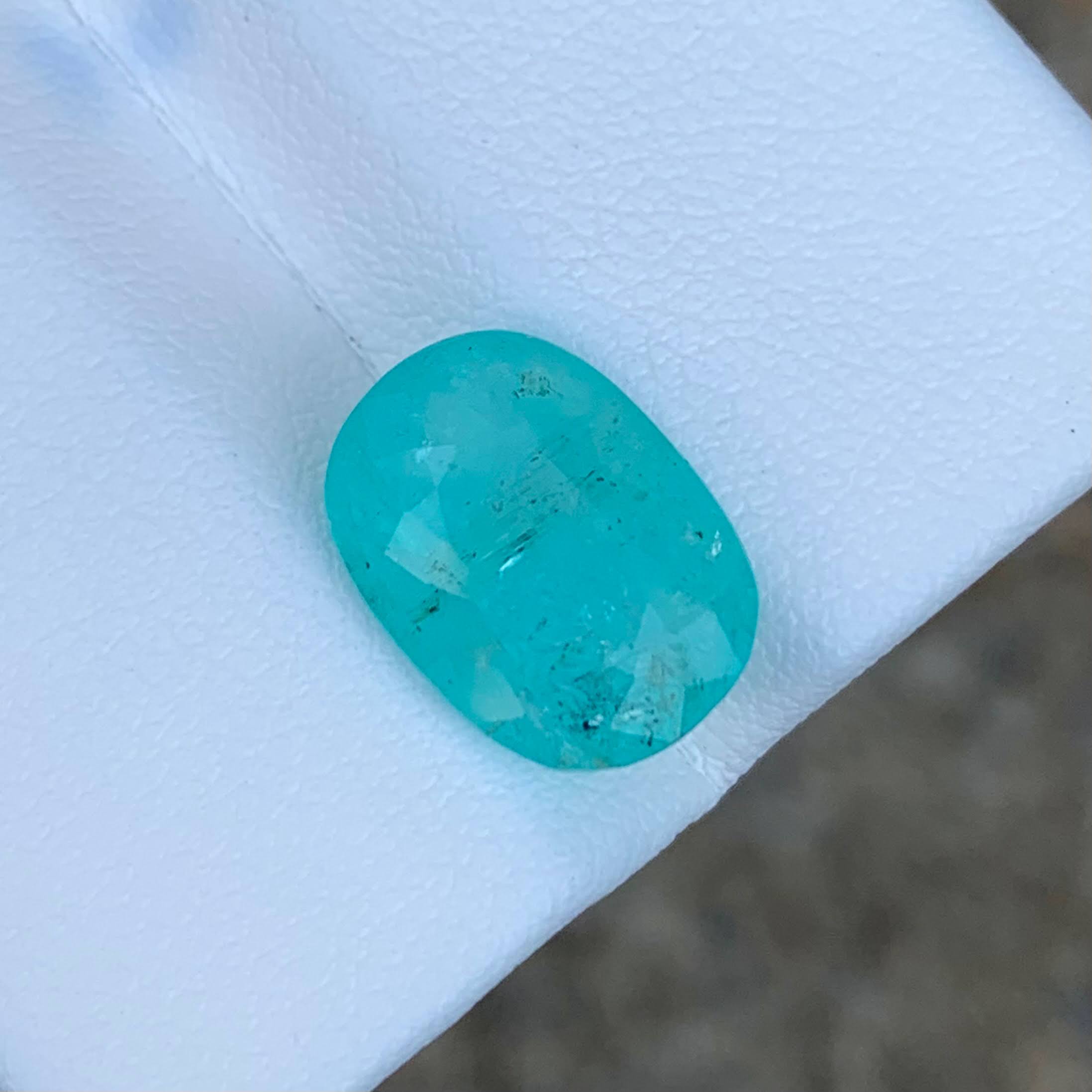 6.17ct Certified Neon Blue Paraiba Cushion