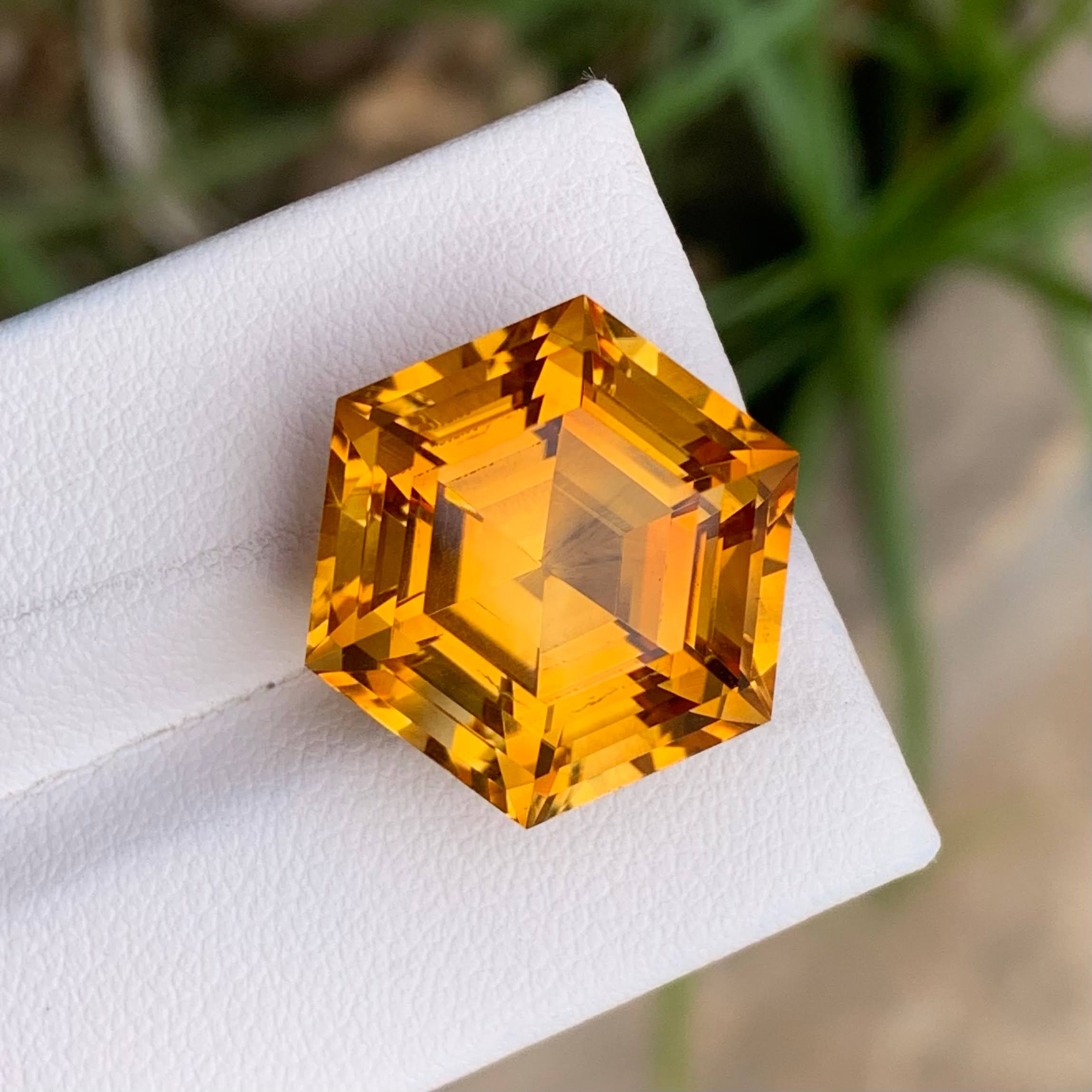 18.57Ct Natural Citrine | Loupe Clean Hexagon Gem