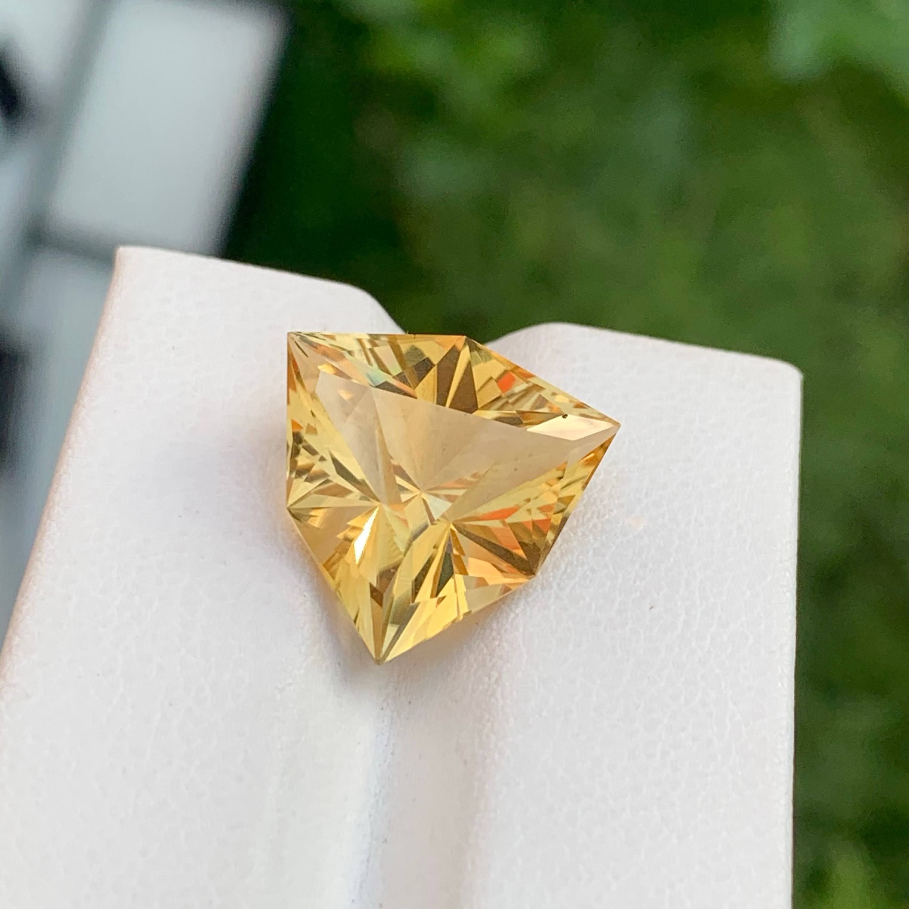 9.05 Carats Trillion Cut Citrine Stone