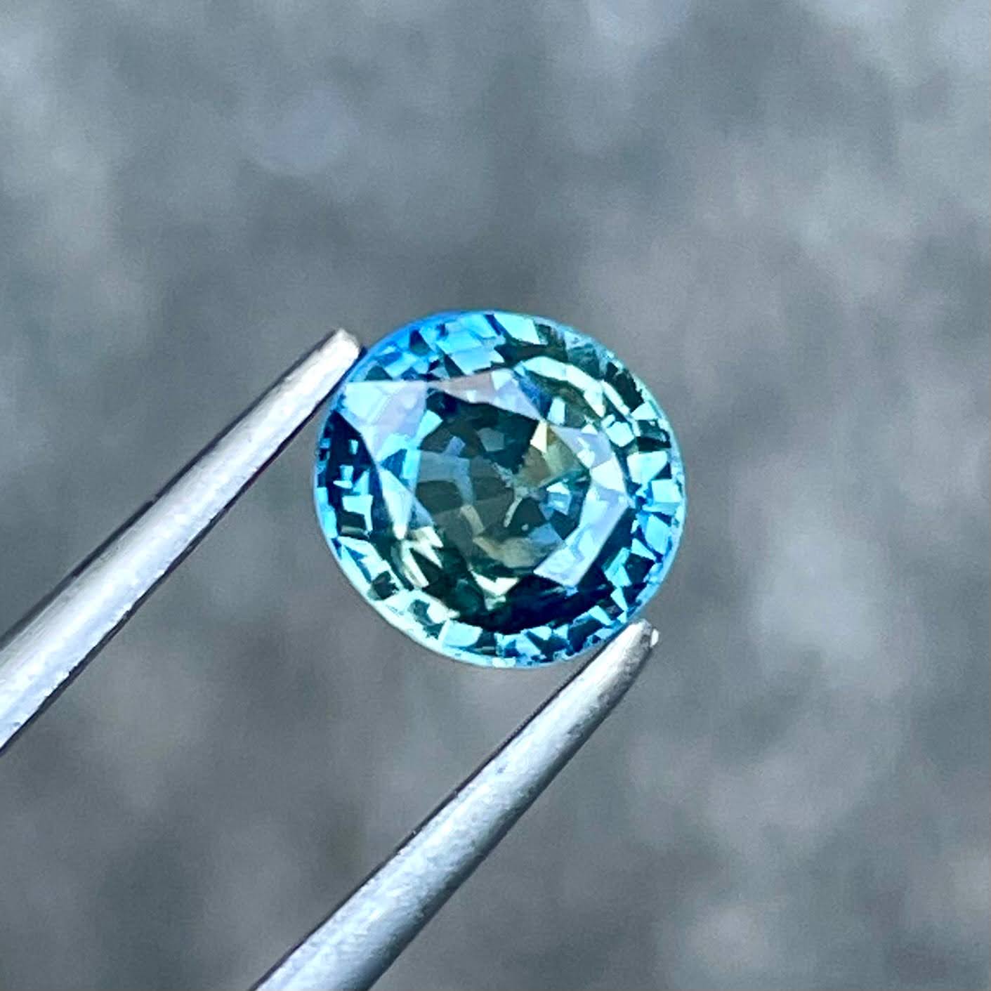 1.02ct Untreated Teal Sapphire Oval Faceted