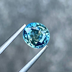 1.02ct Untreated Teal Sapphire Oval Faceted