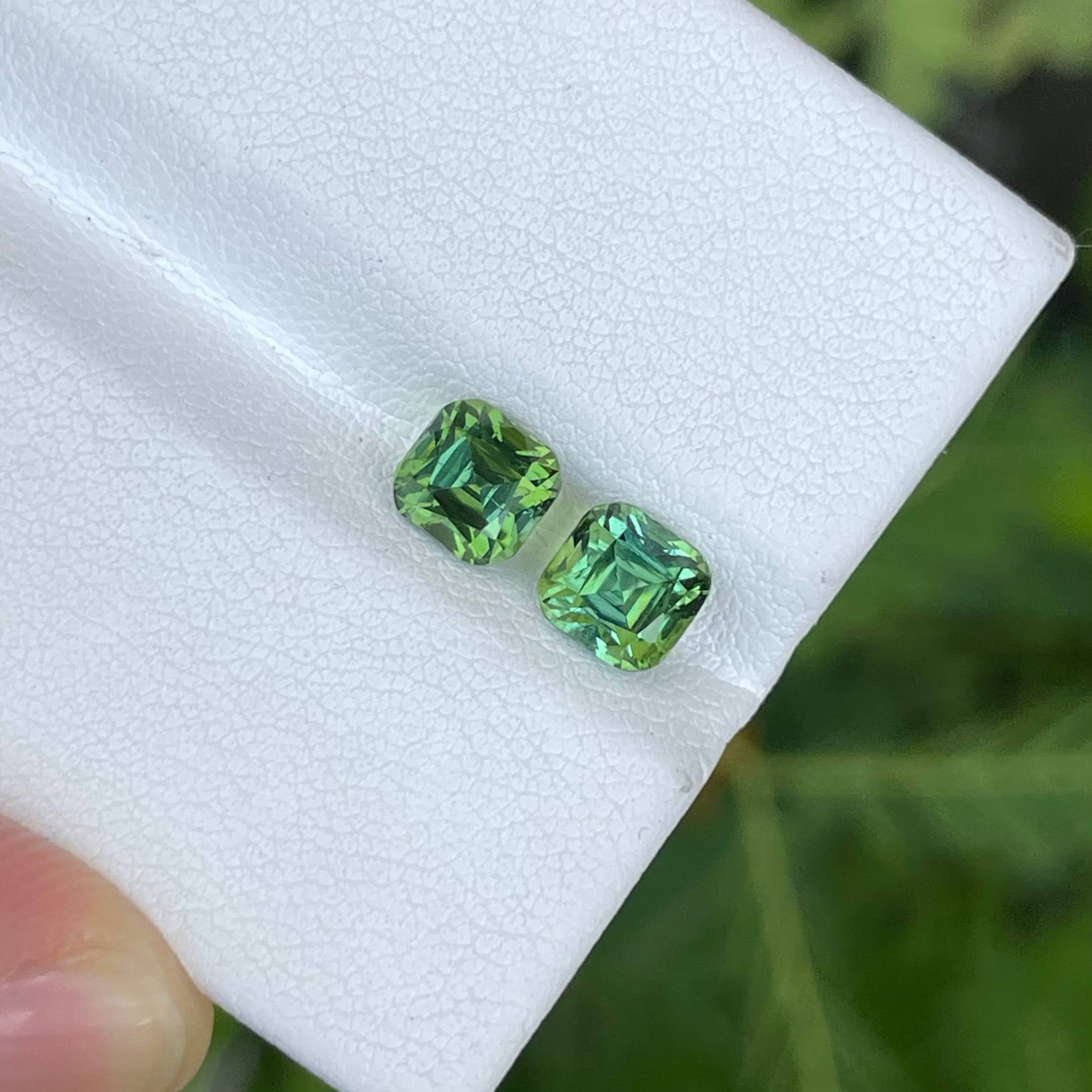 2.26 Carats Greenish Tourmaline Pair