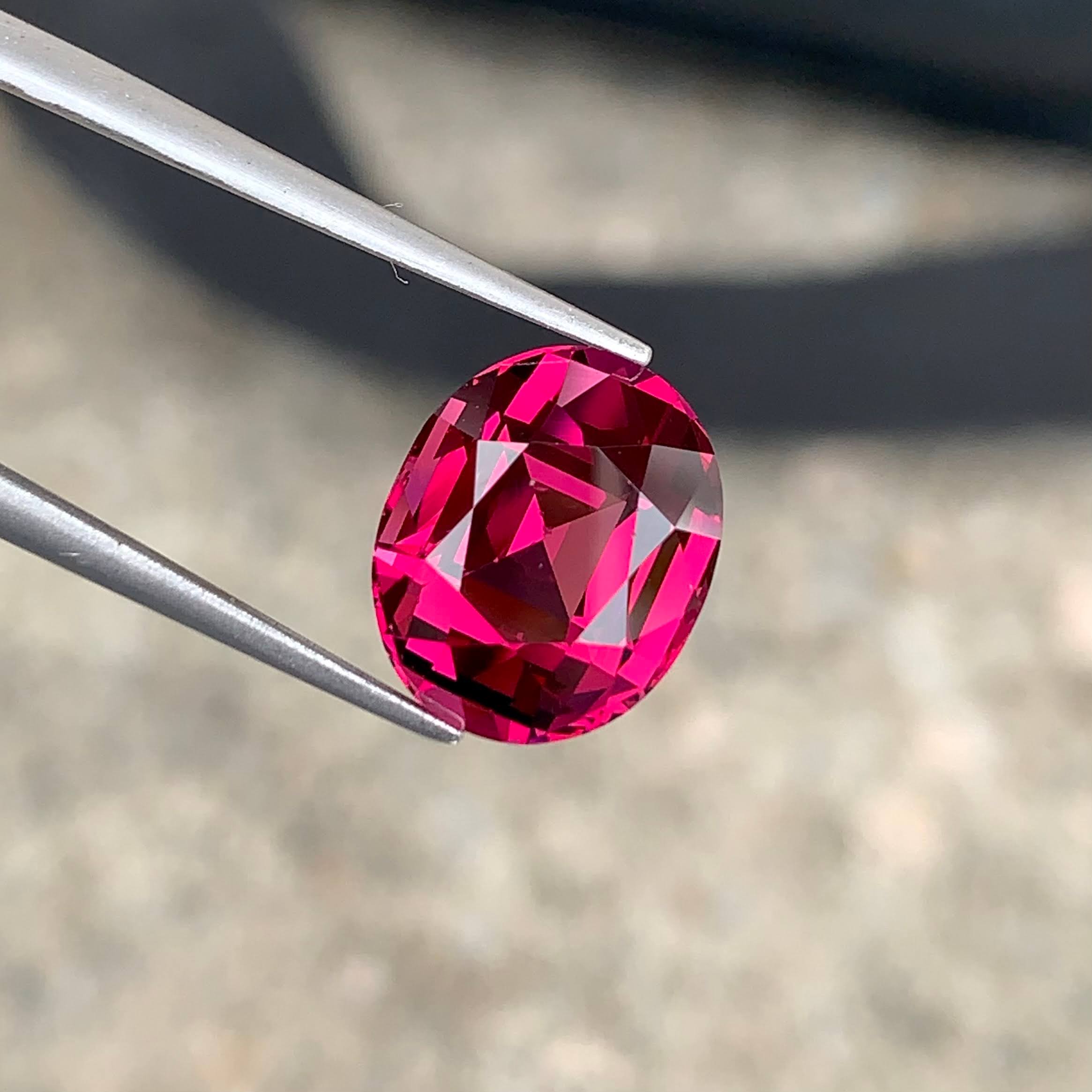 6.77ct Rose Pink Garnet Oval Cut 