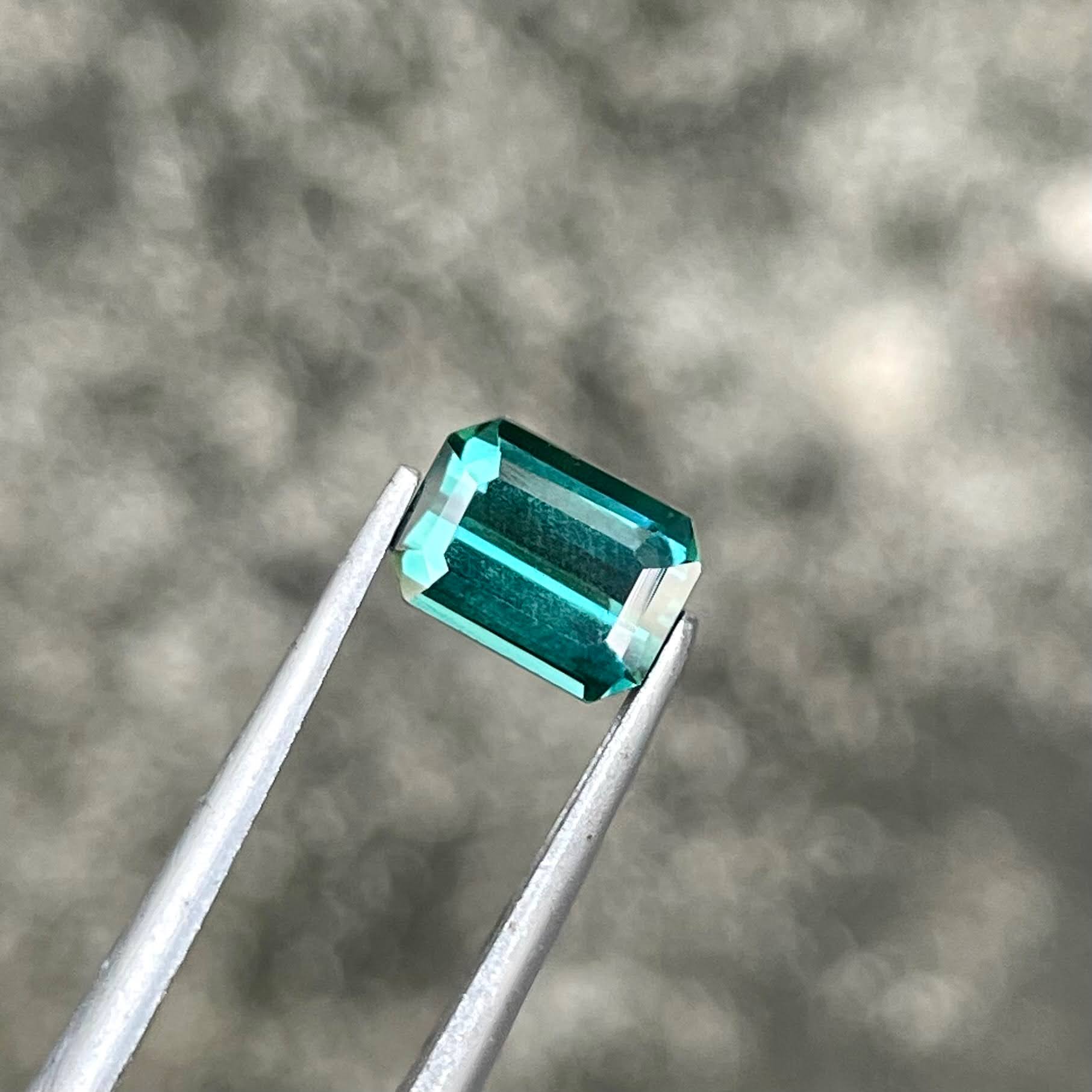 1.25 Carat Blue Tourmaline Emerald Cut