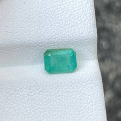 1.22ct Bluish Green Emerald Emerald Cut