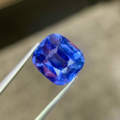 5.53 Ct Violetish Blue Sapphire Cushion Cut