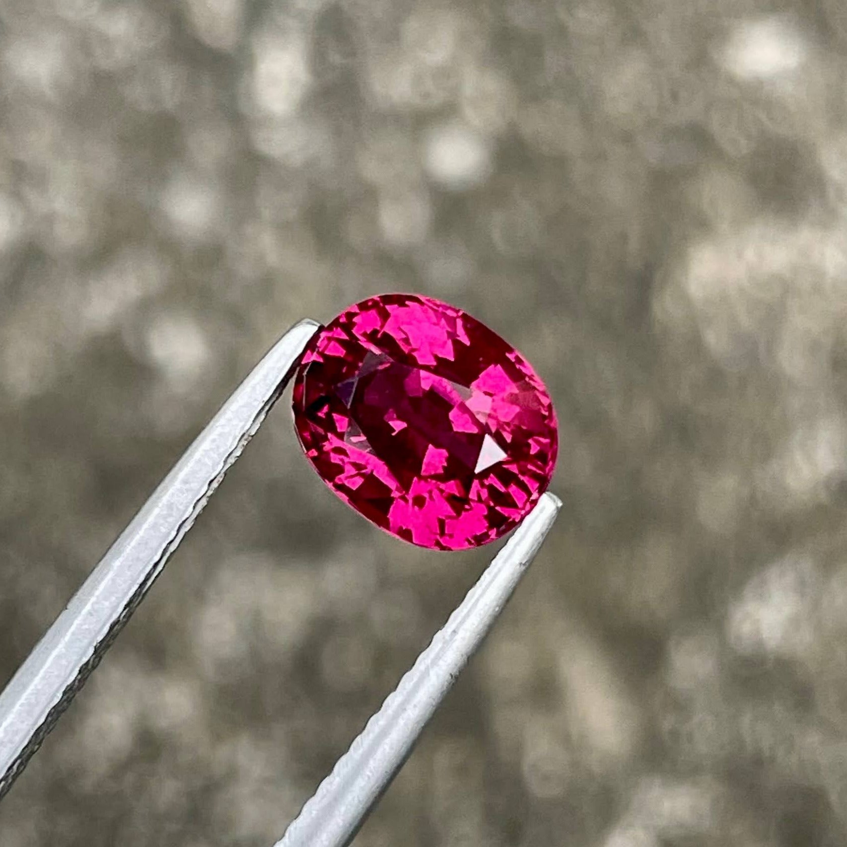3.70 Carat Pinkish Red Garnet Stone