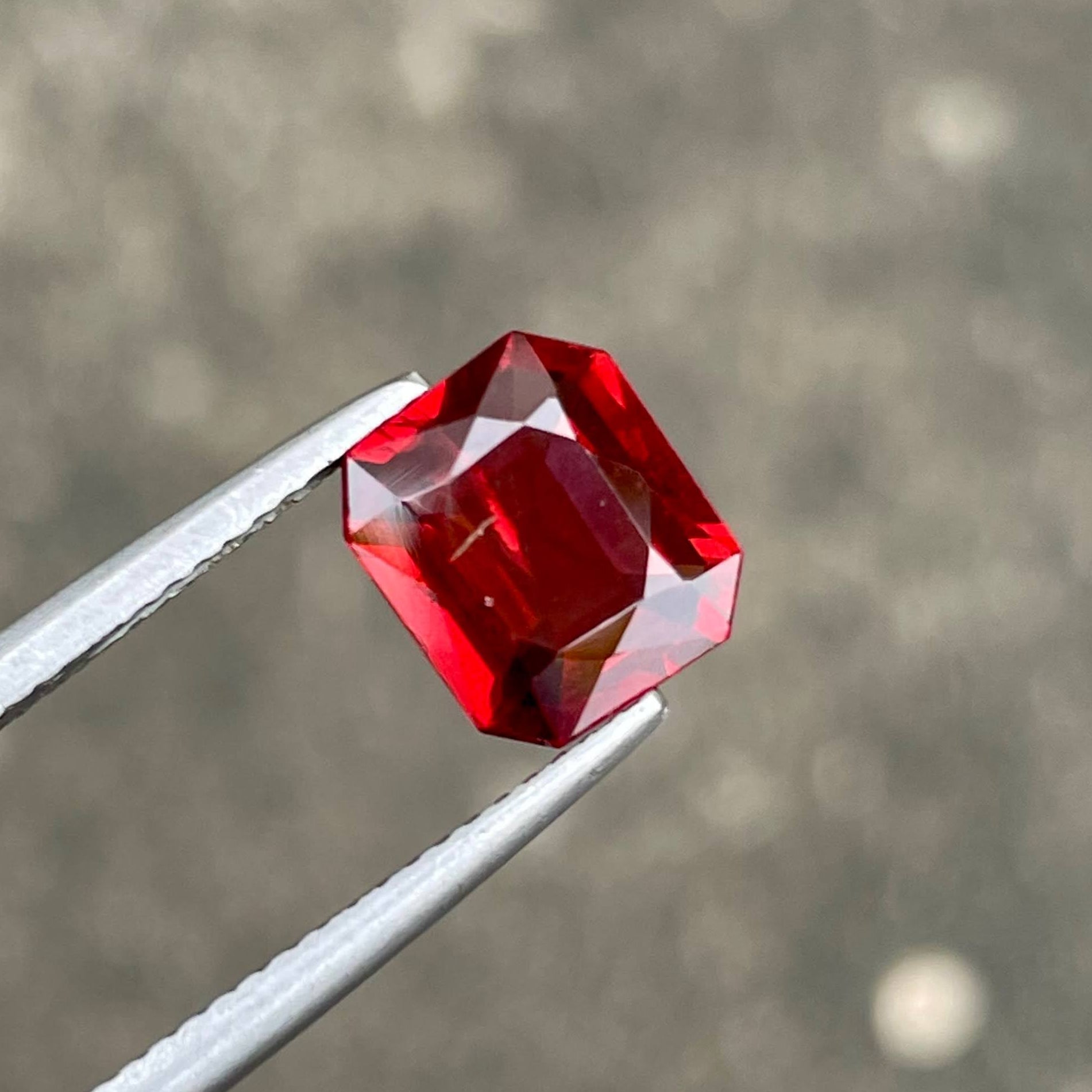 2.63 carats Red Garnet Stone Octagon Cut Natural Tanzanian Gemstone