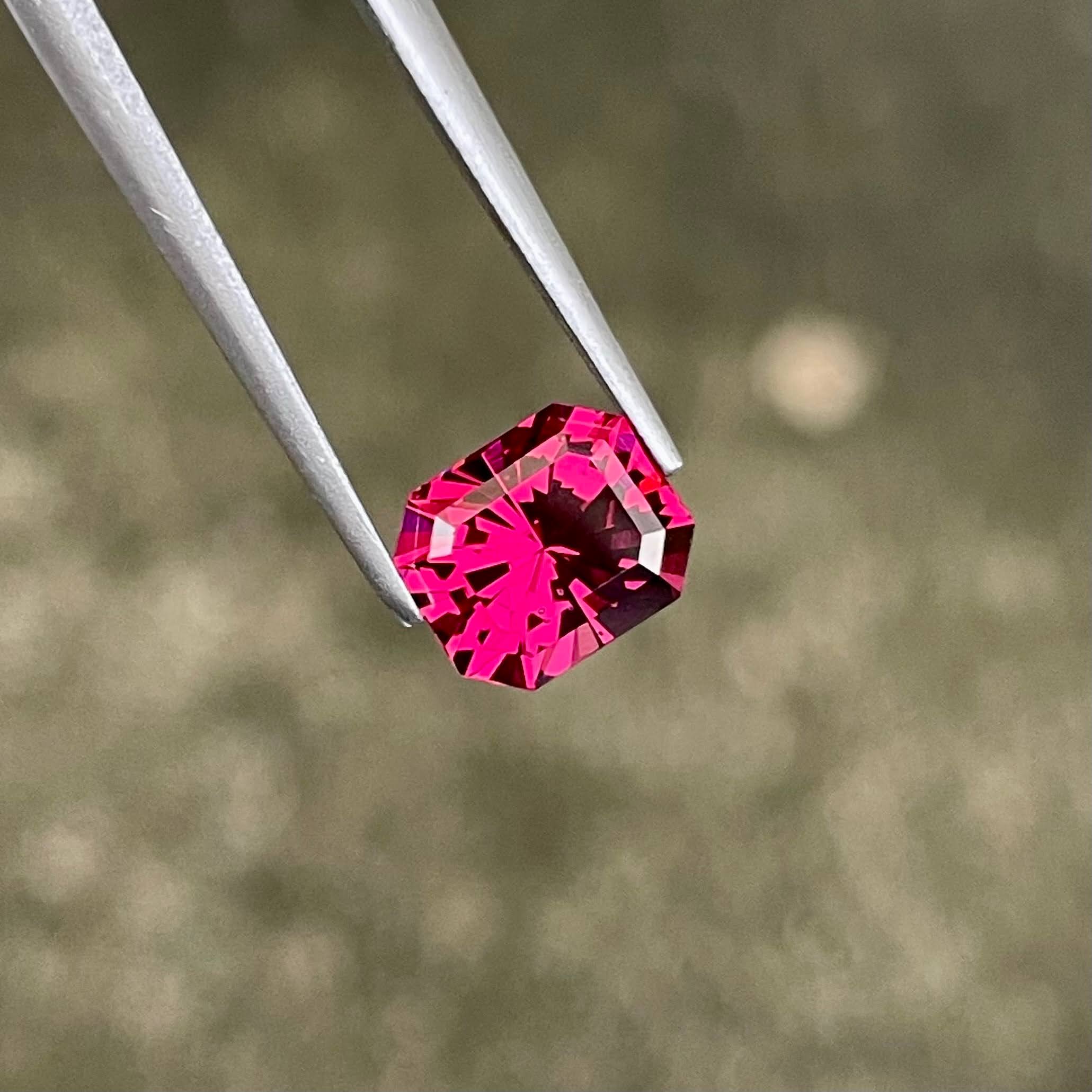 1.96 Carat Hot Pink Garnet Stone