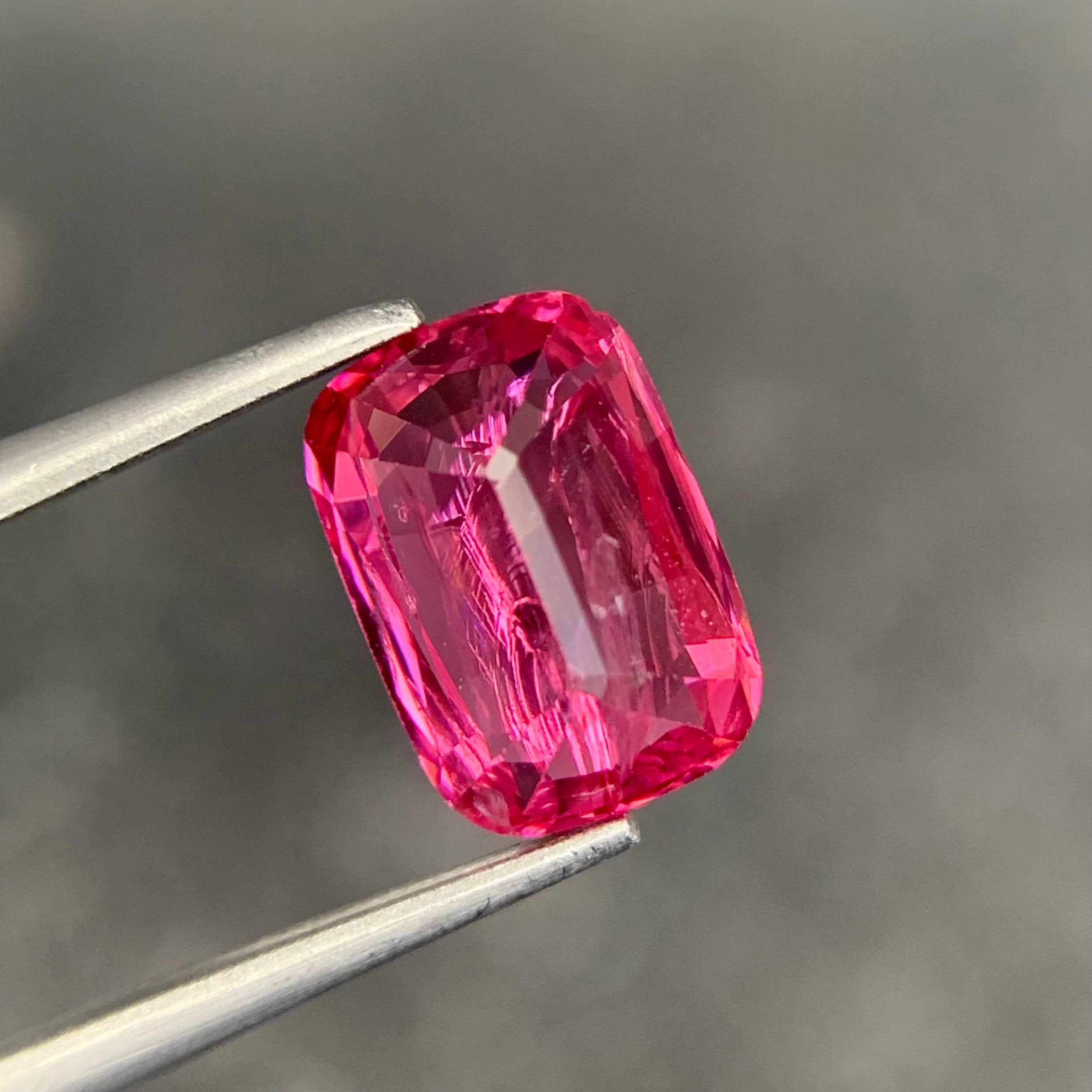 2.53ct Mahenge Spinel Reddish Pink Cushion