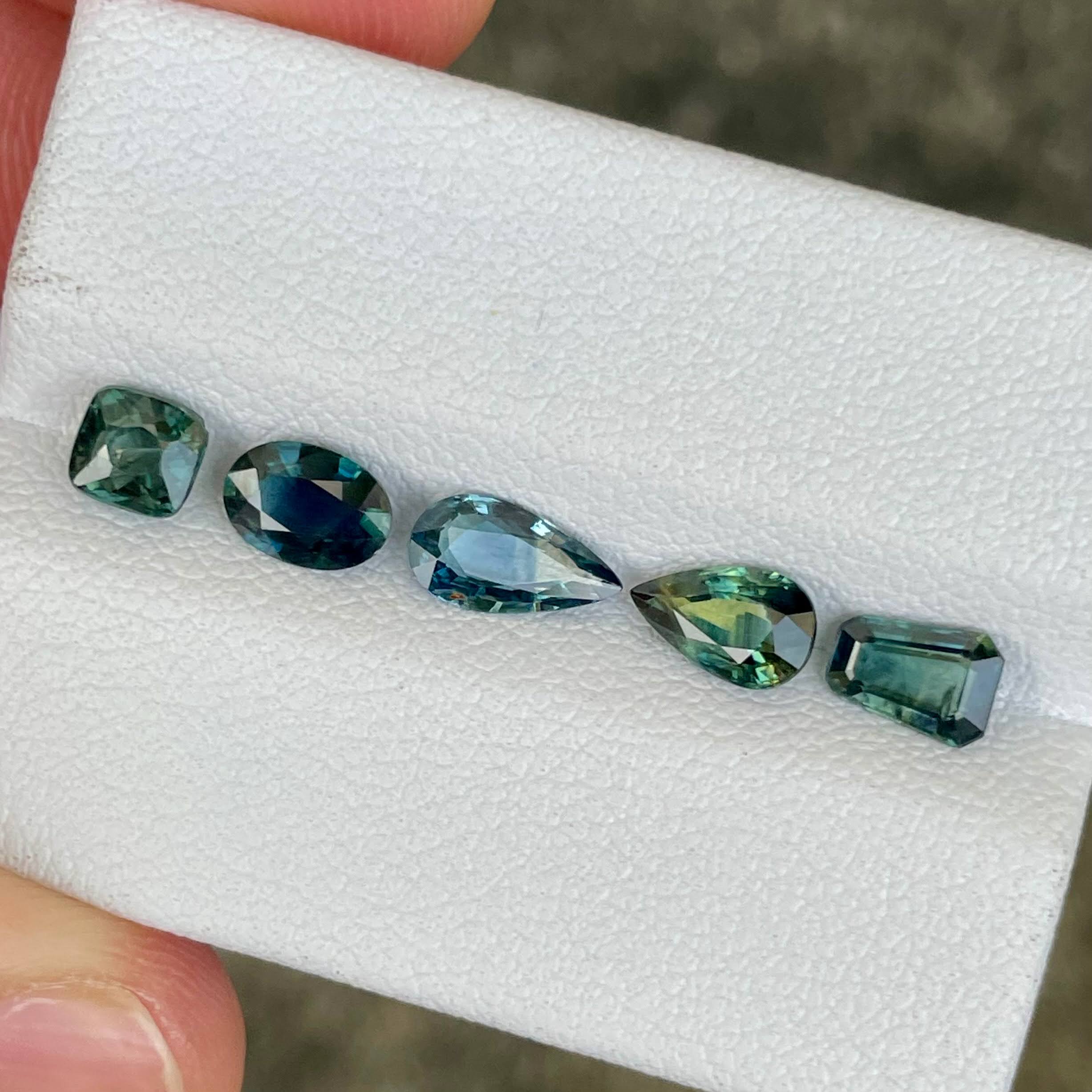 3.35 Carats Teal Sapphire Gems Lot