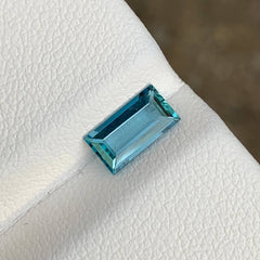 0.84ct Intense Blue Aquamarine Baguette Cut
