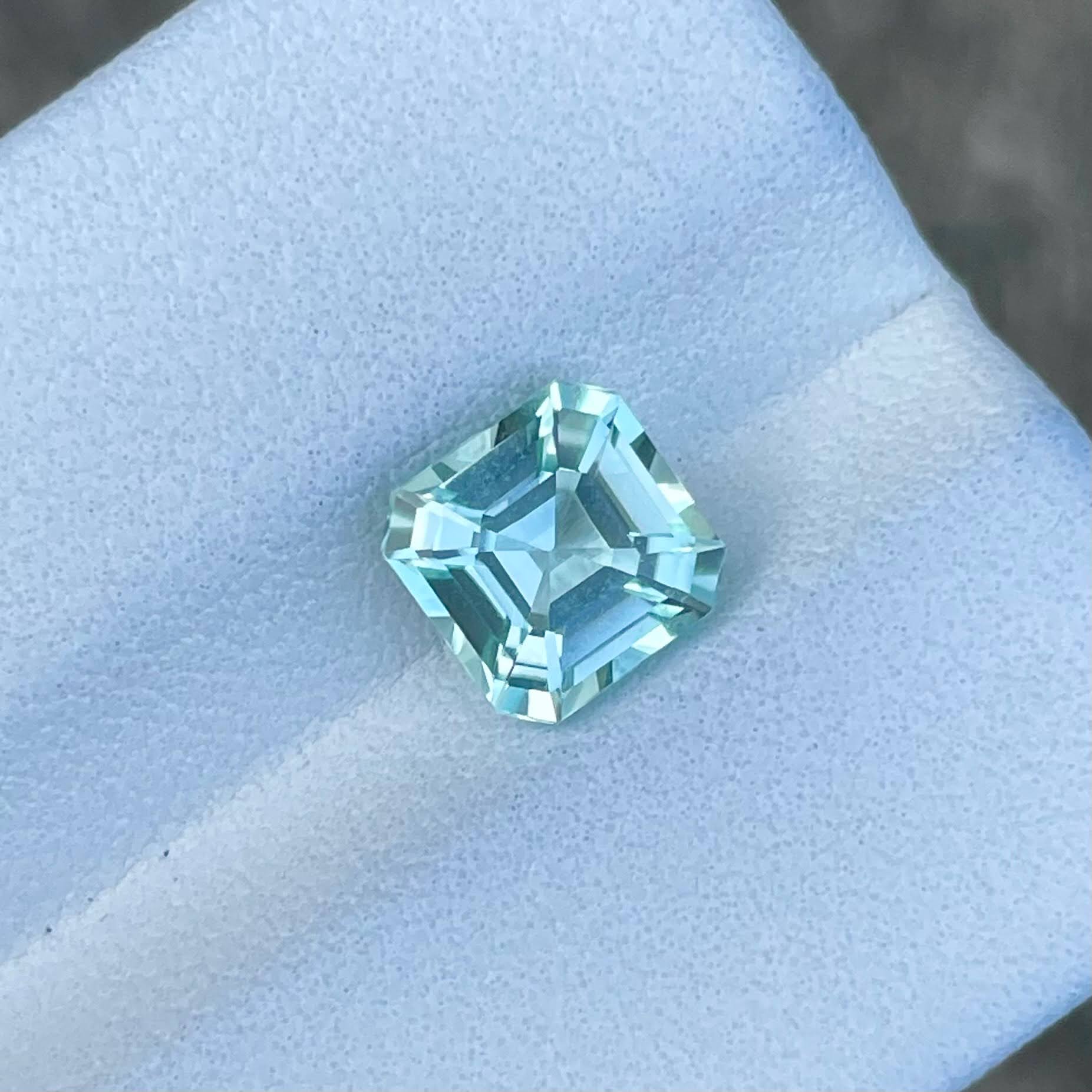 1.78ct Seafoam Tourmaline Asscher Cut 