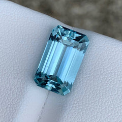 6.65ct Ocean Blue Aquamarine Emerald Cut