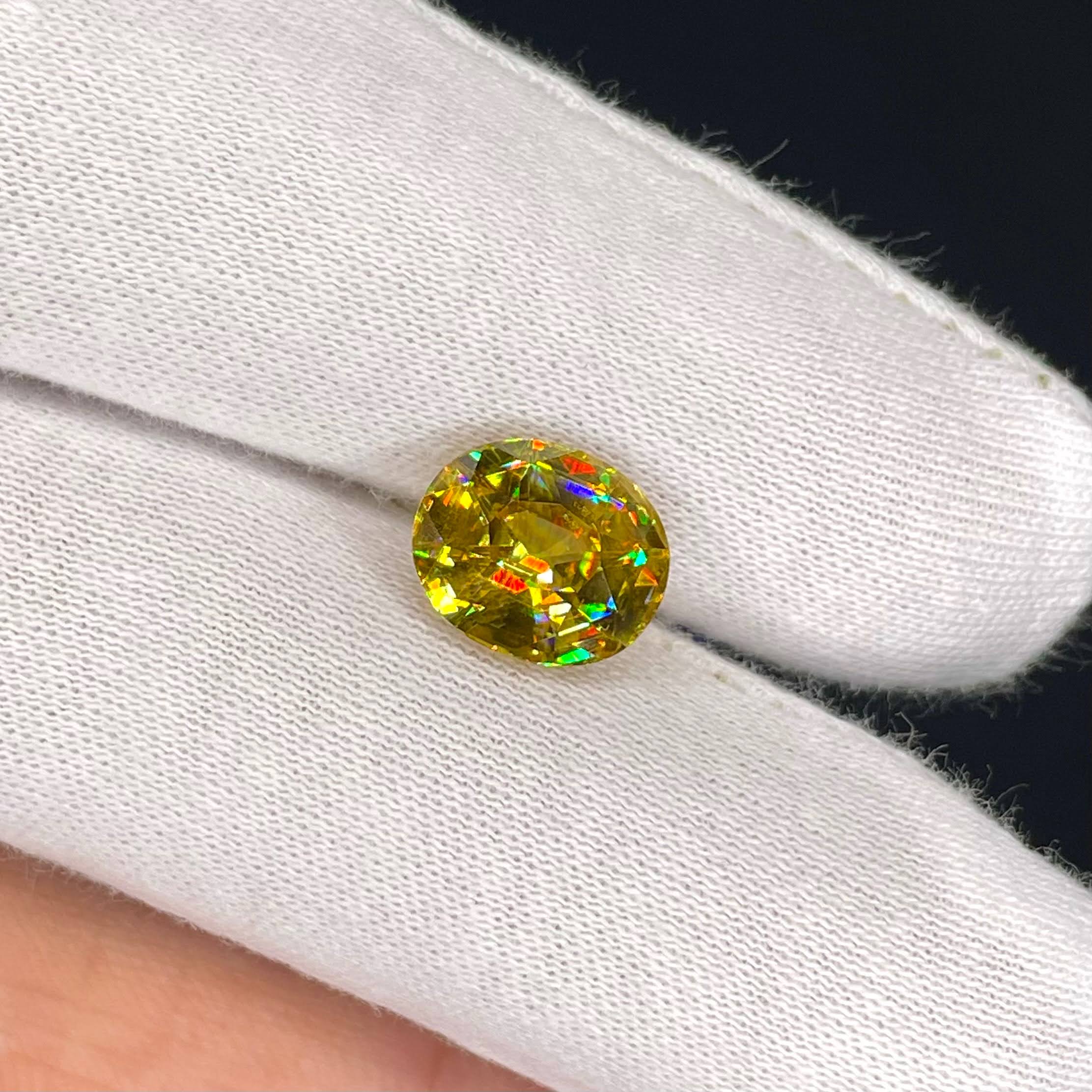 4.95 Carats Oval Cut Sphene Gemstone