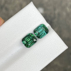 3.57 carat Bluish Green Tourmaline Pair