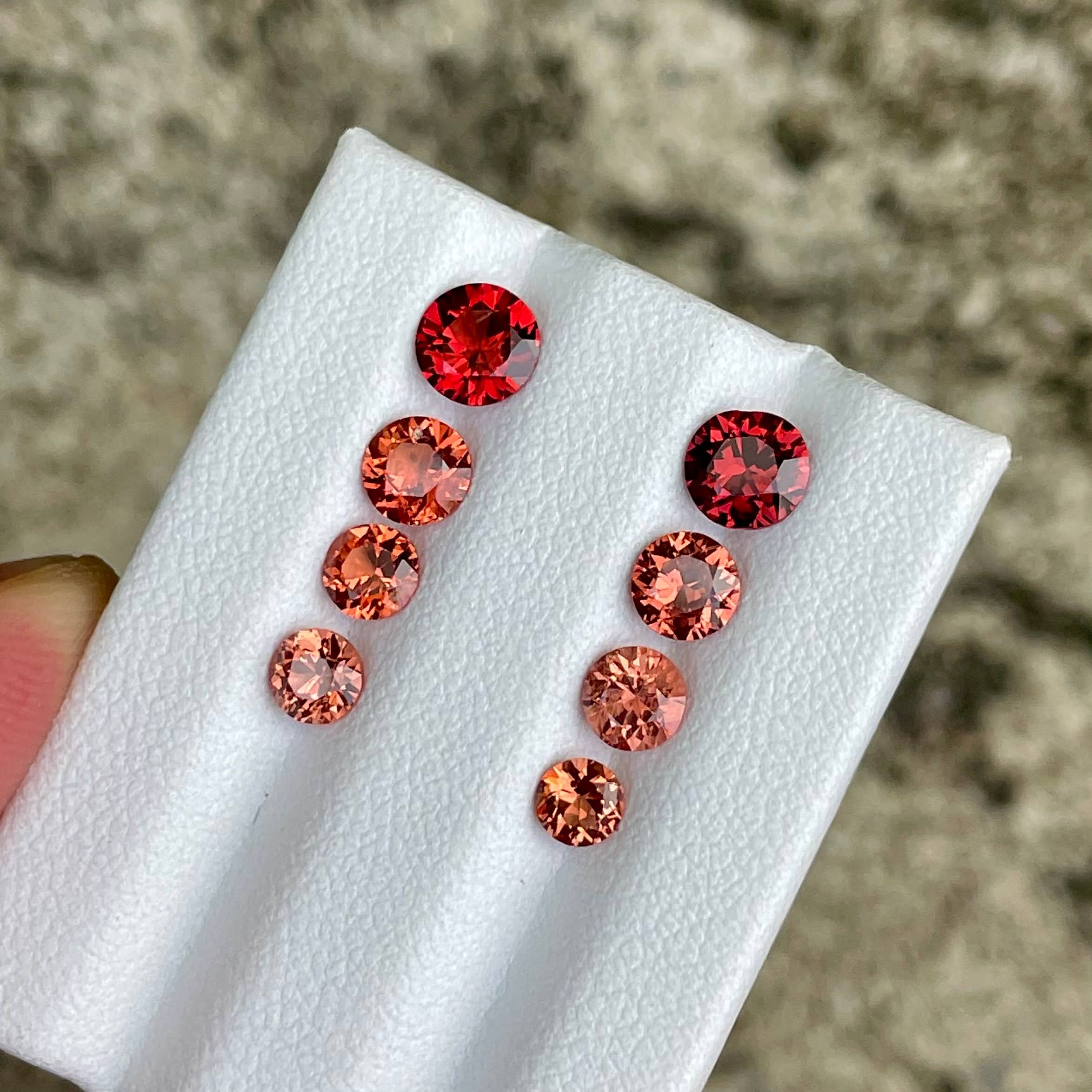 3.27 carats 8 Piece Orange Spinel Lot