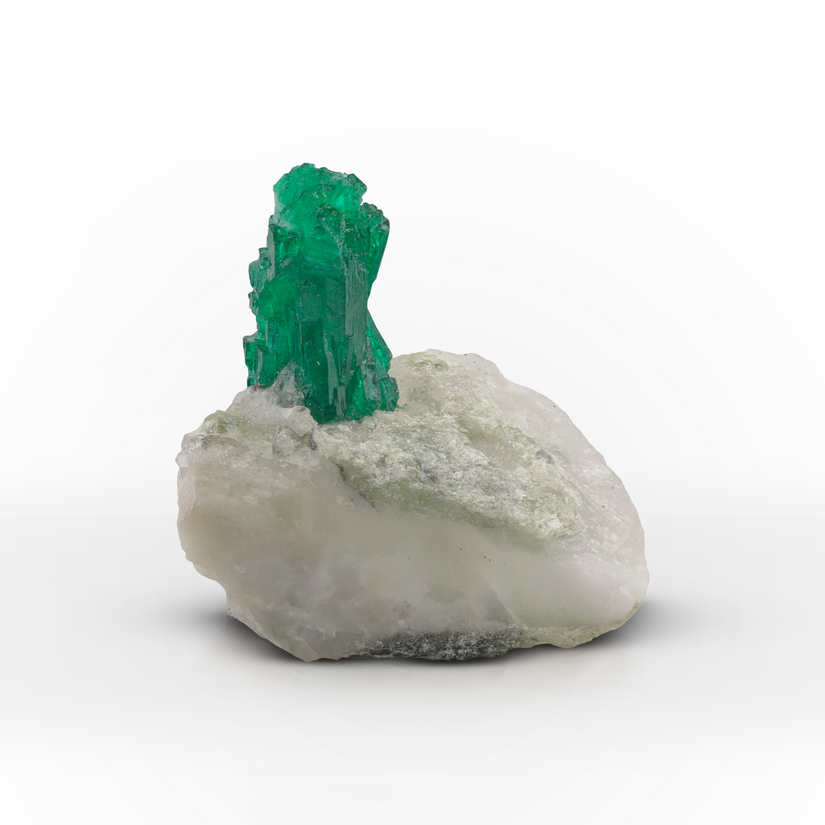 Standing Emerald Crystal On Matrix