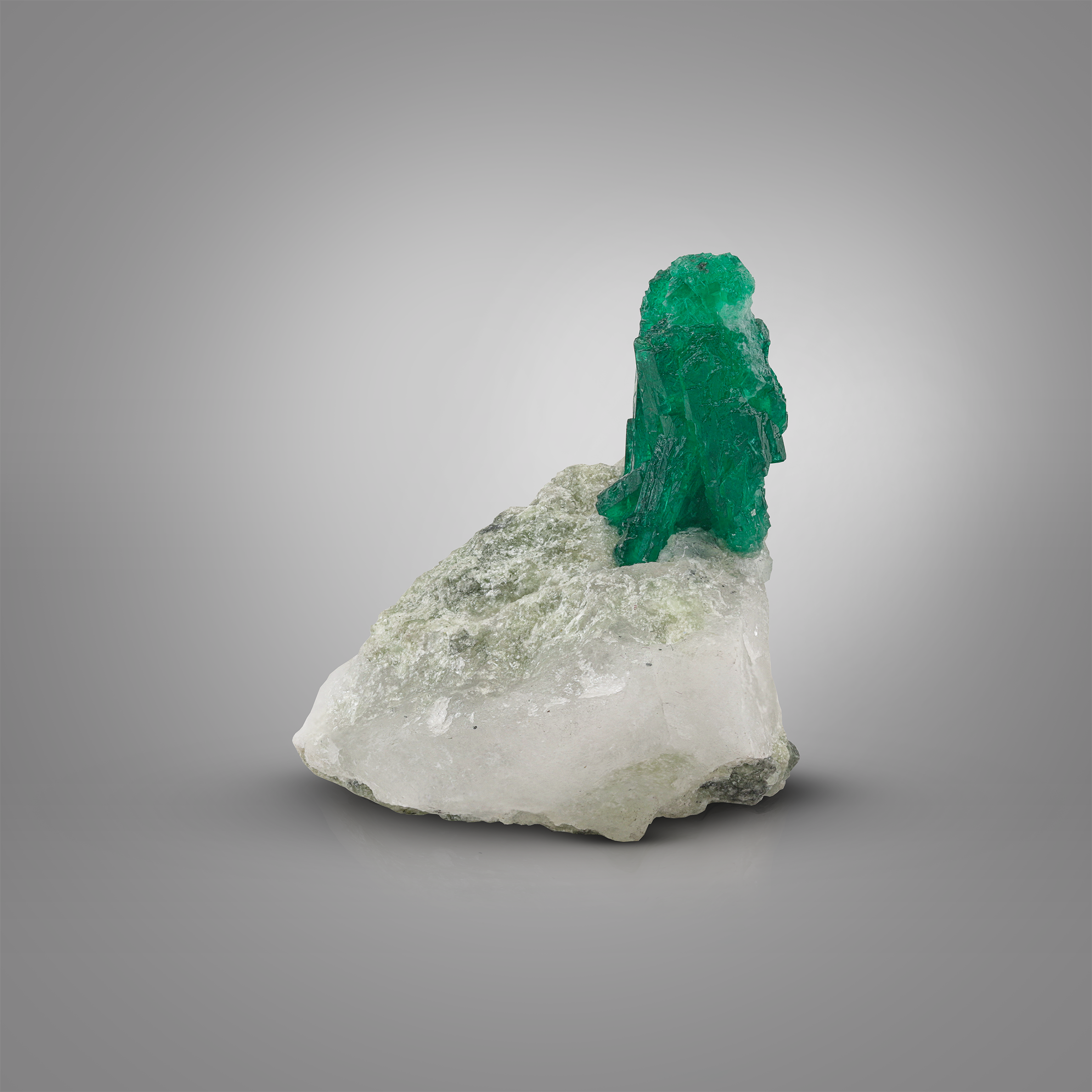 Standing Emerald Crystal On Matrix