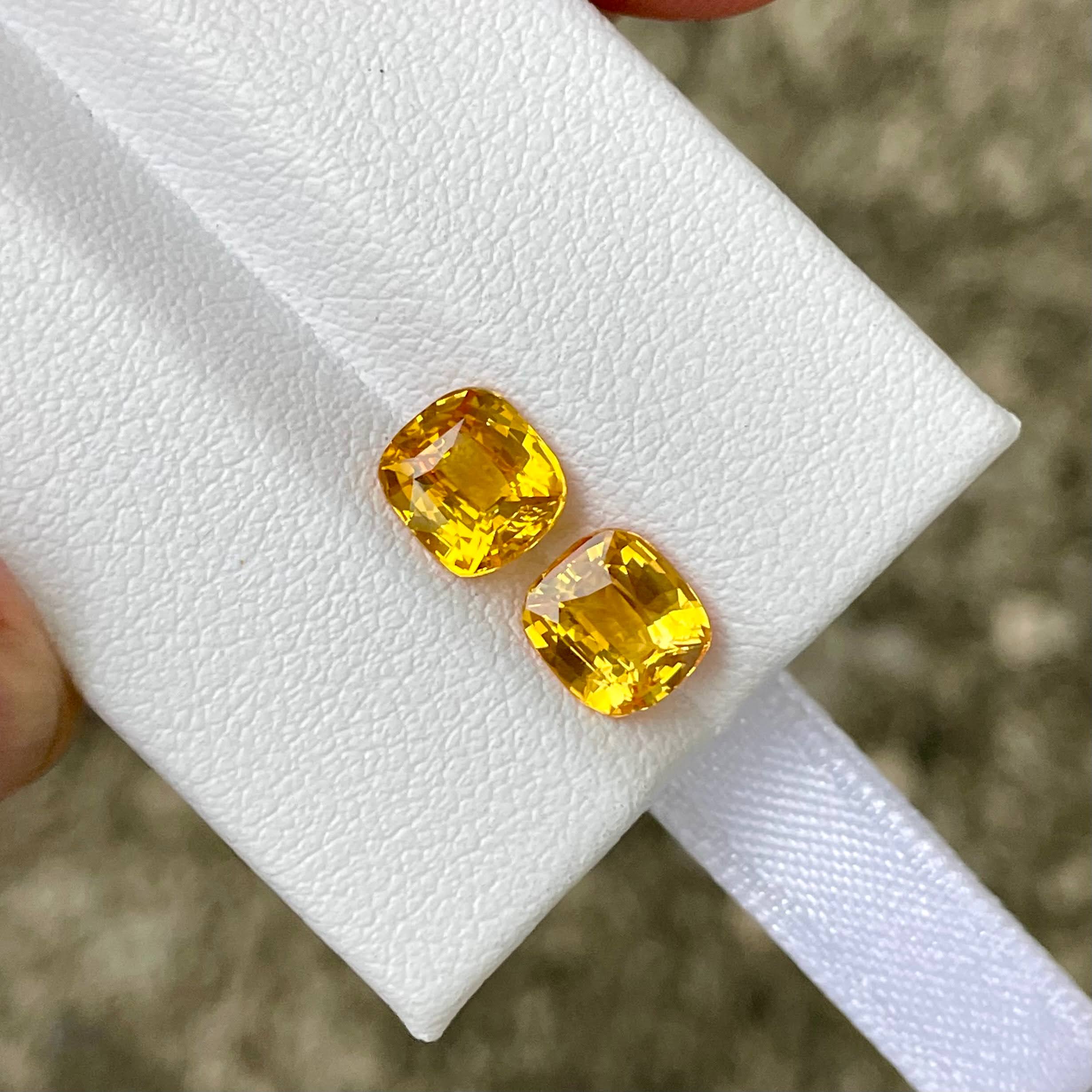 3.15 Carats Orange Sapphire Gem Pair