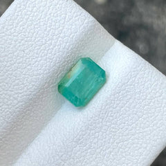 1.22ct Bluish Green Emerald Emerald Cut