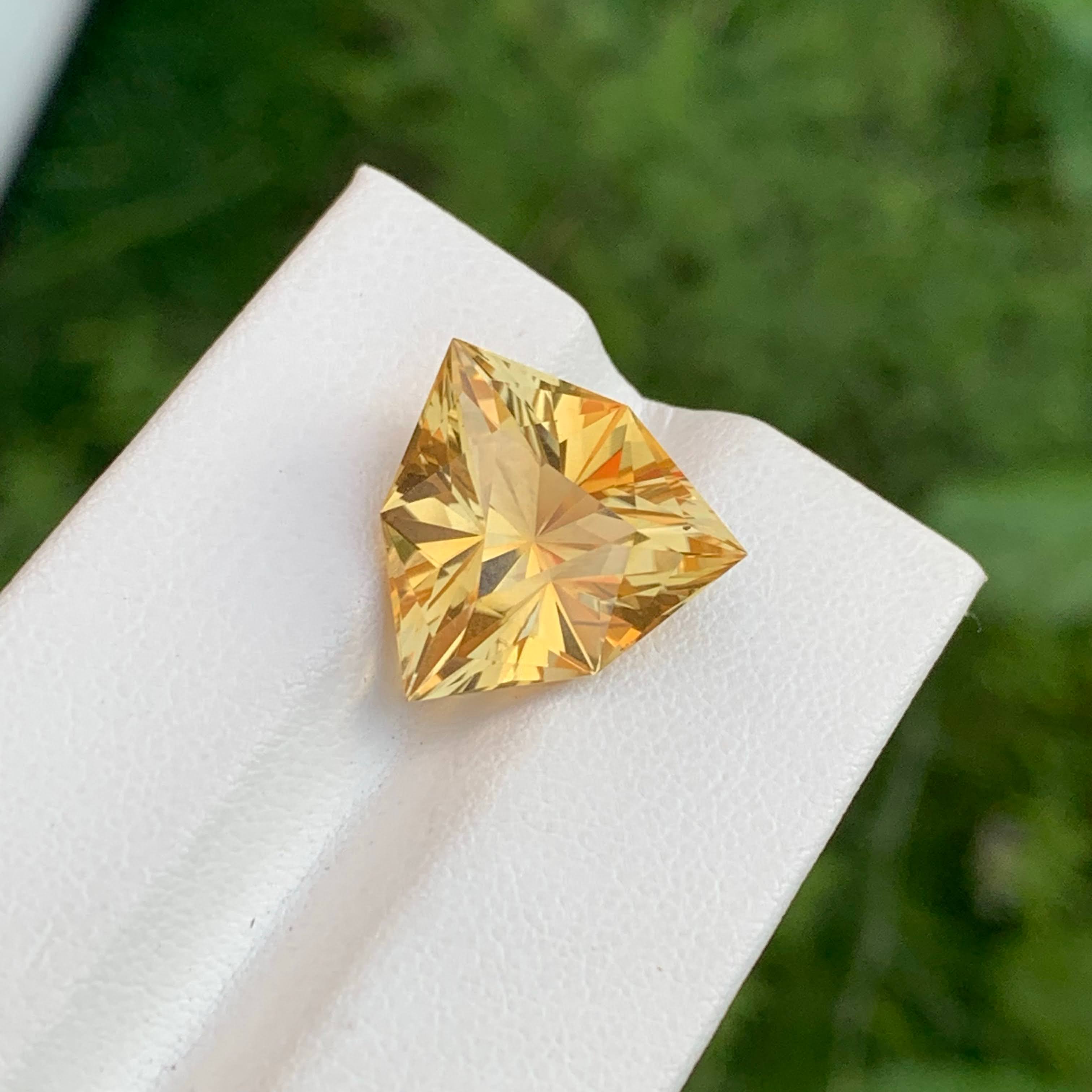 9.05 Carats Trillion Cut Citrine Stone