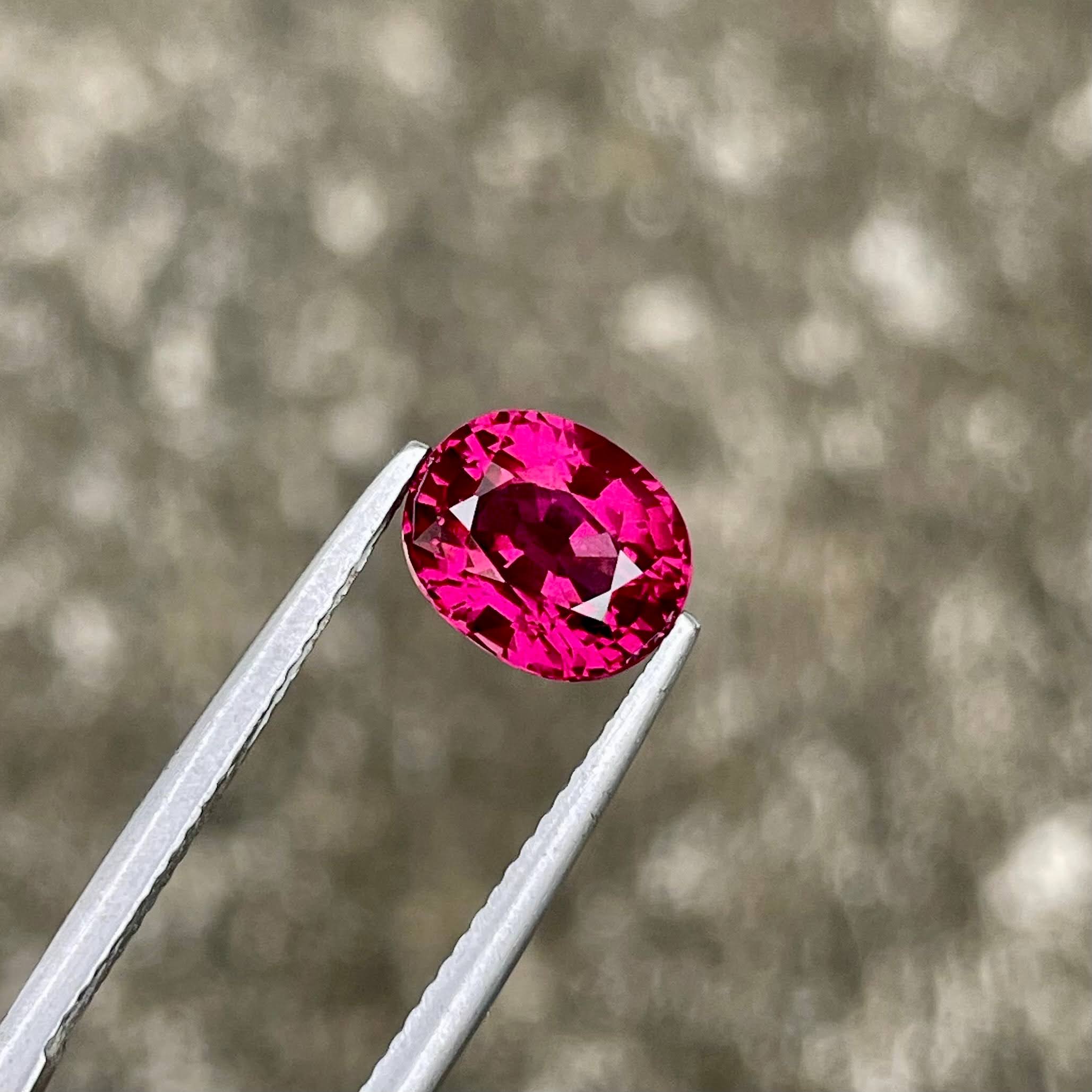 3.70 Carat Pinkish Red Garnet Stone