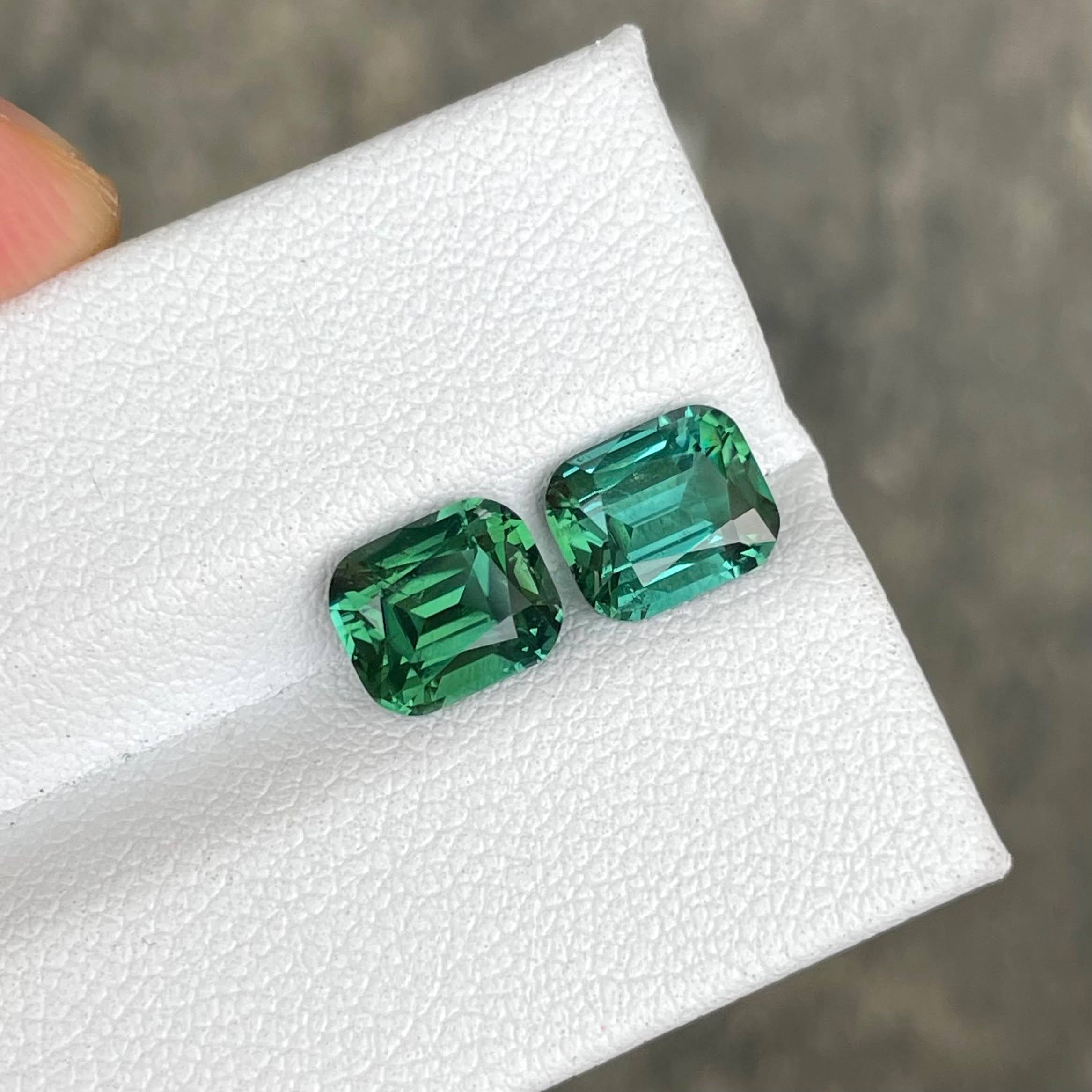 3.57 carat Bluish Green Tourmaline Pair