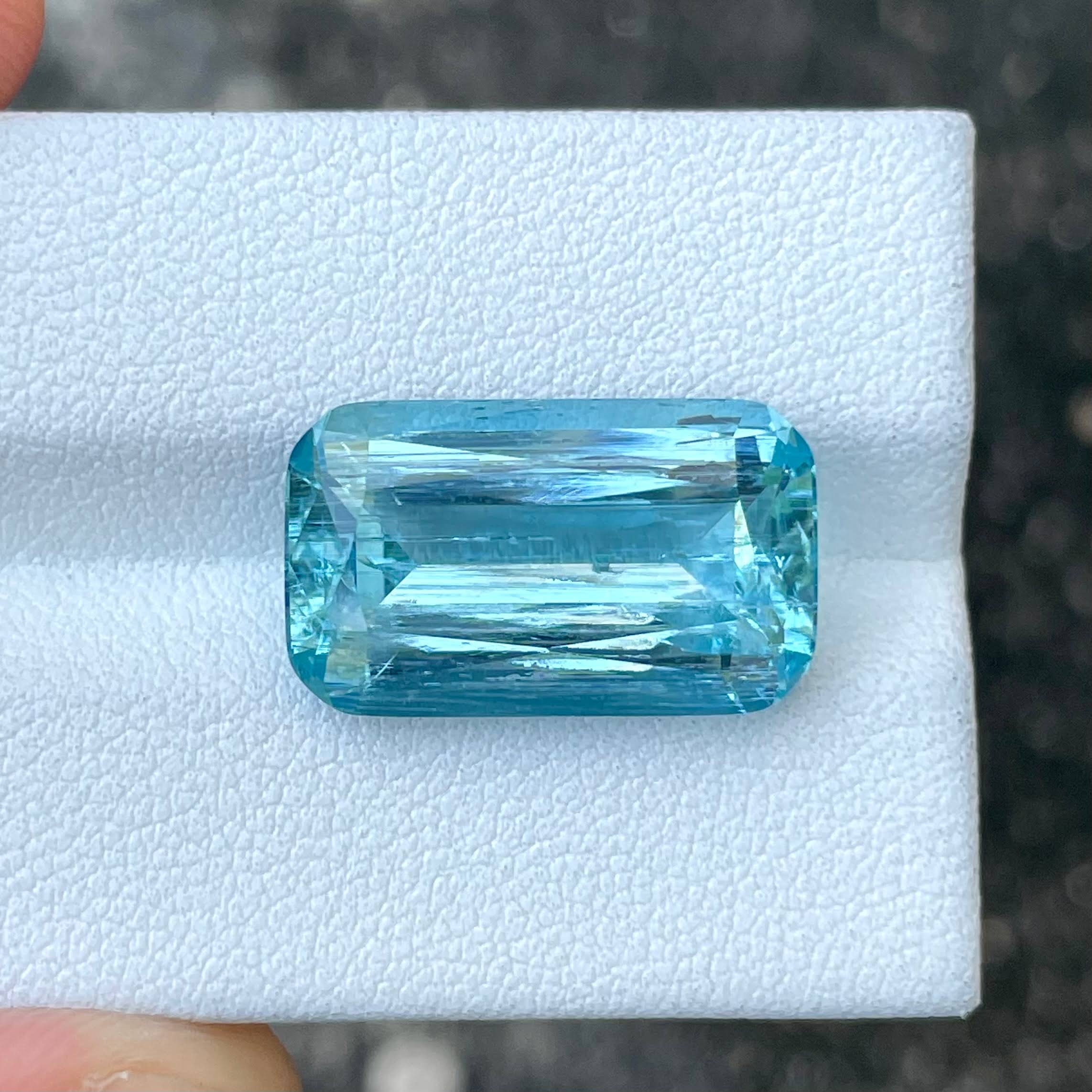 11.20ct Deep Blue Aquamarine Cushion Cut