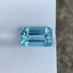 6.65ct Ocean Blue Aquamarine Emerald Cut
