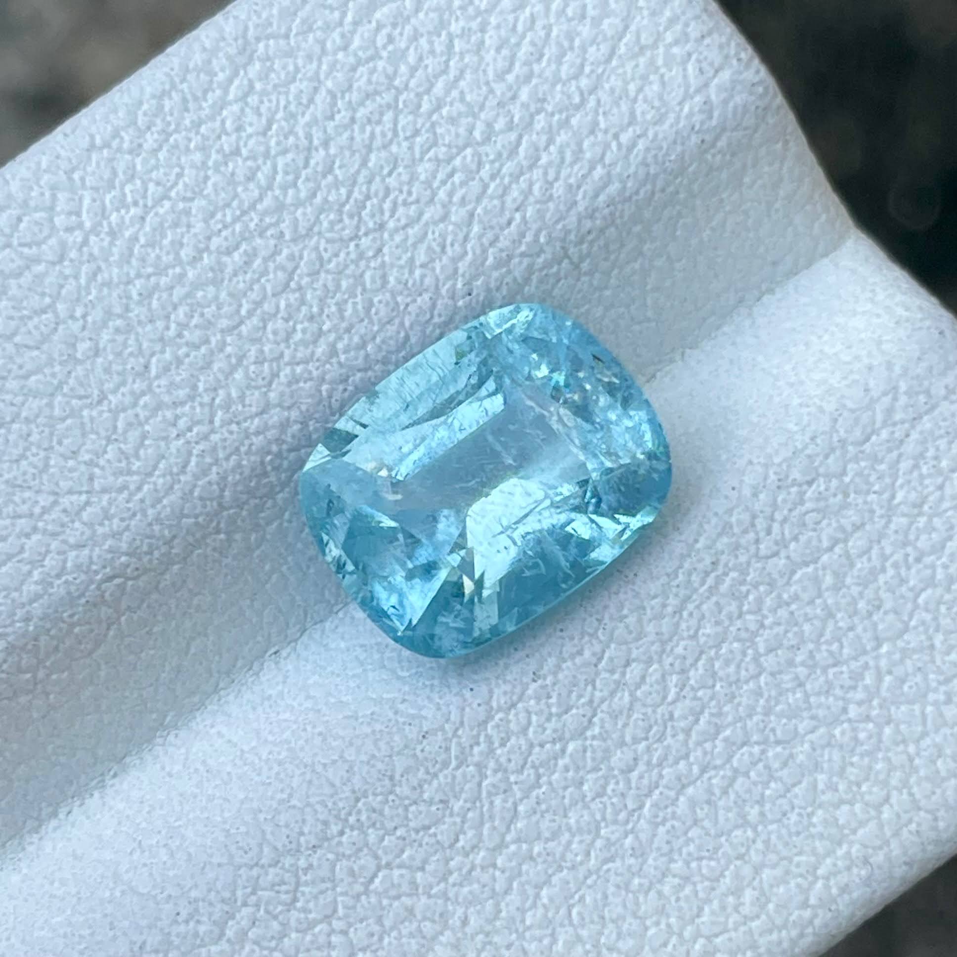 3.03ct Deep Blue Nigerian Aquamarine Cushion Cut