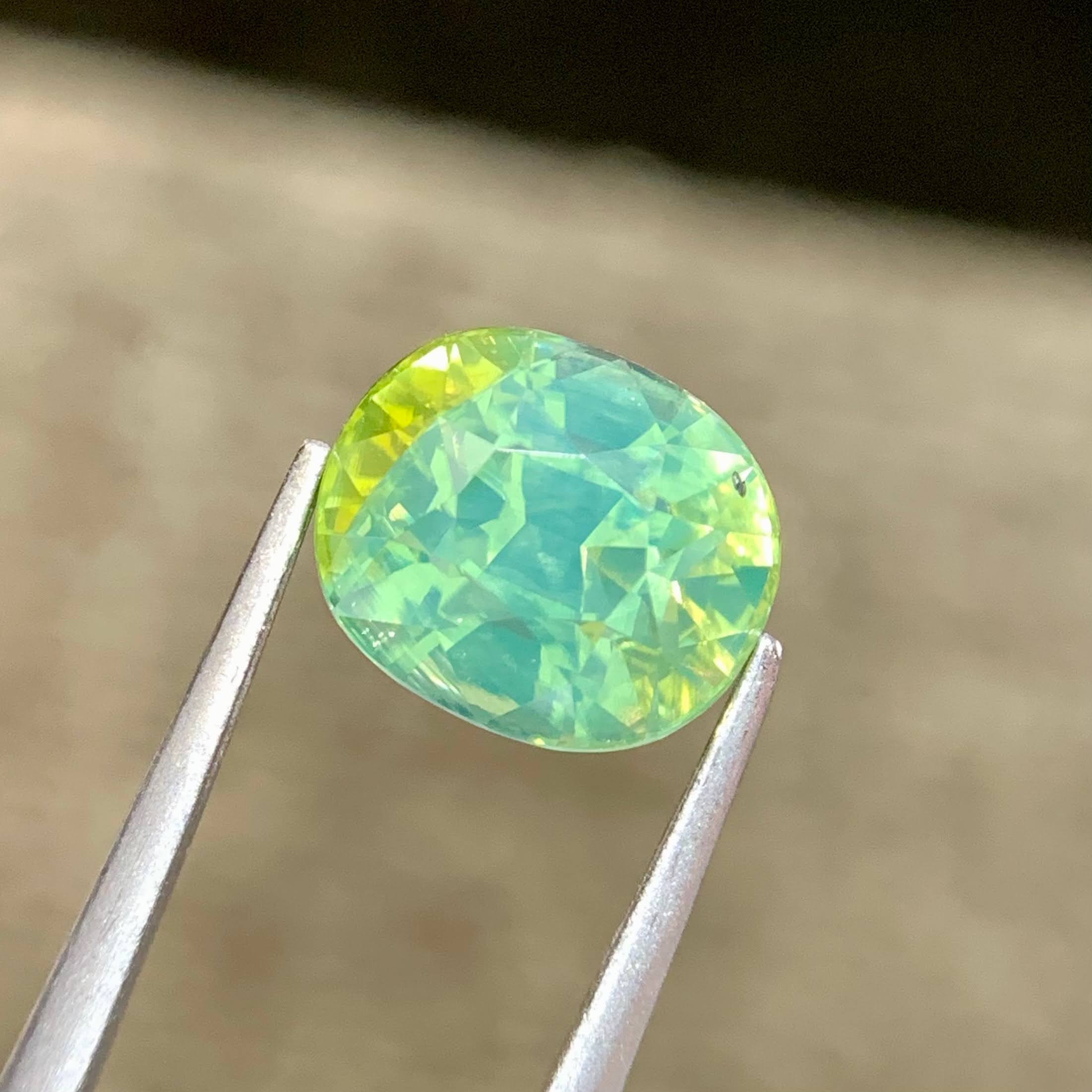 4-55-carats-opalescent-bicolor-zircon-cushion-modified-cut-african-gemstone