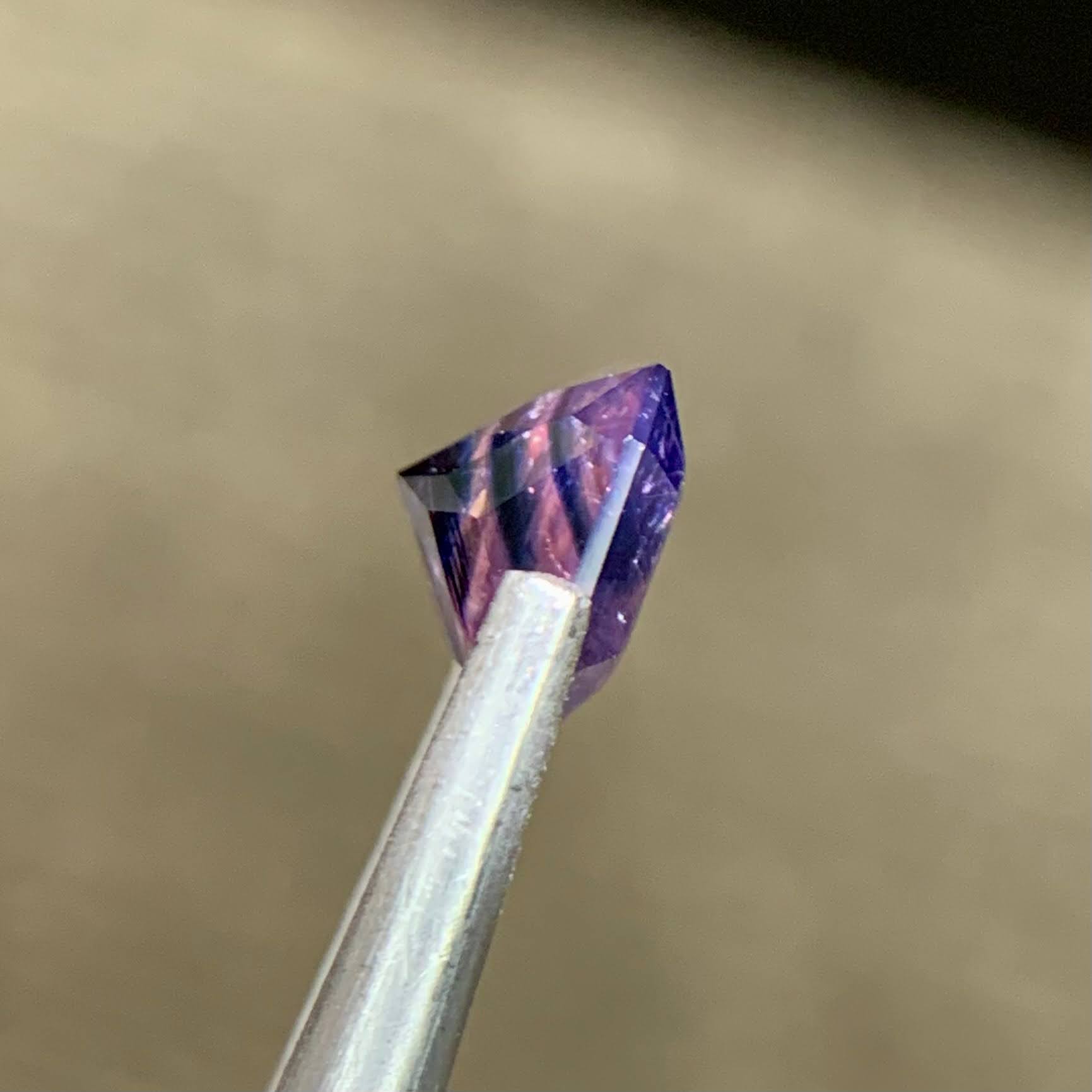 1.29ct Pink Blue Sapphire Emerald Cut