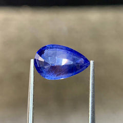 3.88ct Intense Blue Sapphire Pear Cut