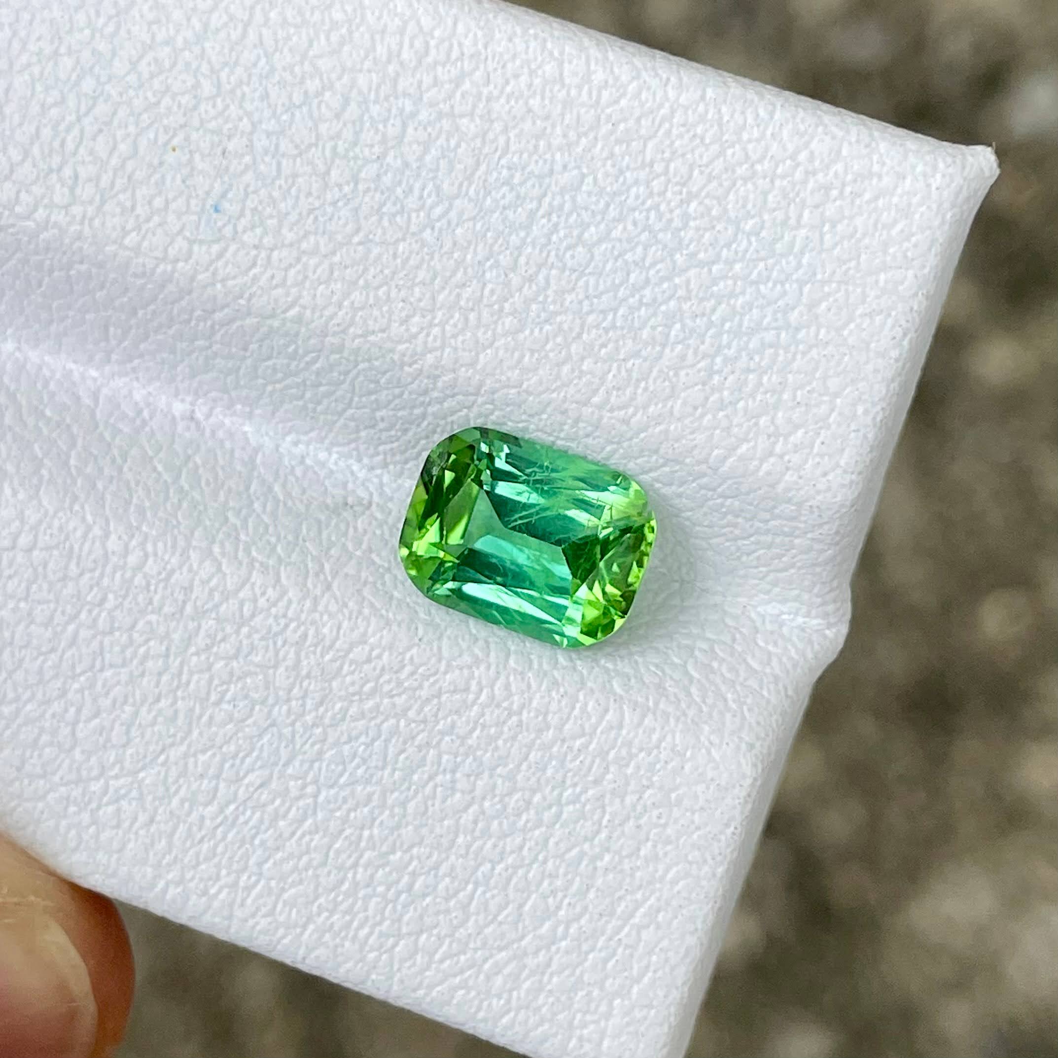 1.71 Carat Mint Green Tourmaline Stone