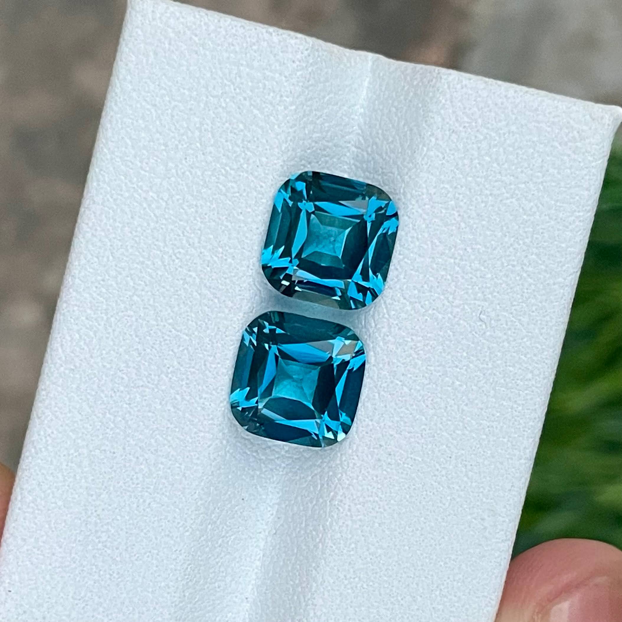 6.05 Carats London Blue Topaz Pair
